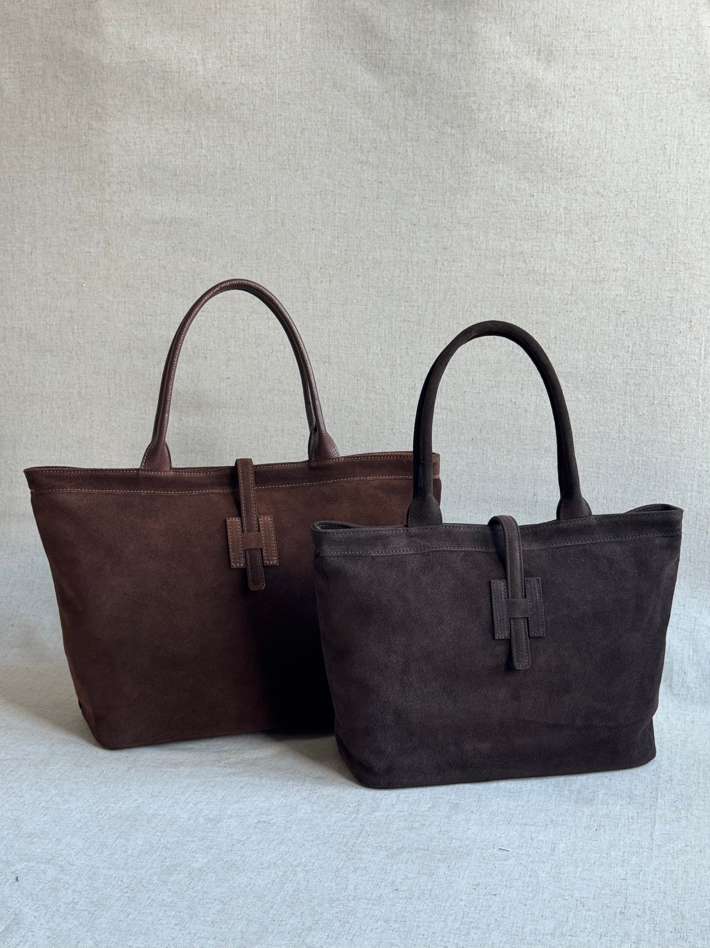 Maxi borsa Holo - camoscio, con tracolla lunga