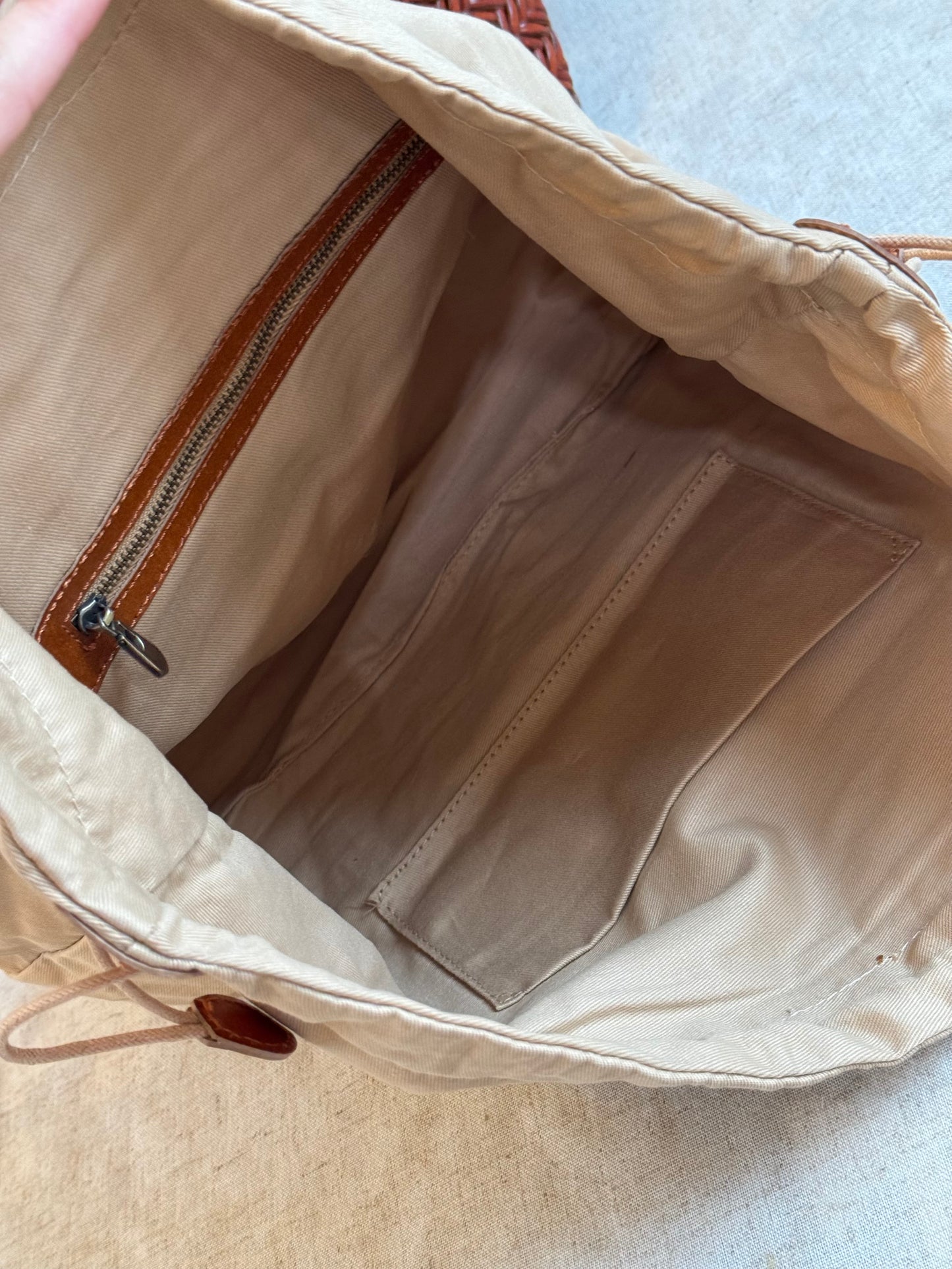 Maxi borsa a spalla Capri - misura grande, vera pelle tamponato intrecciato