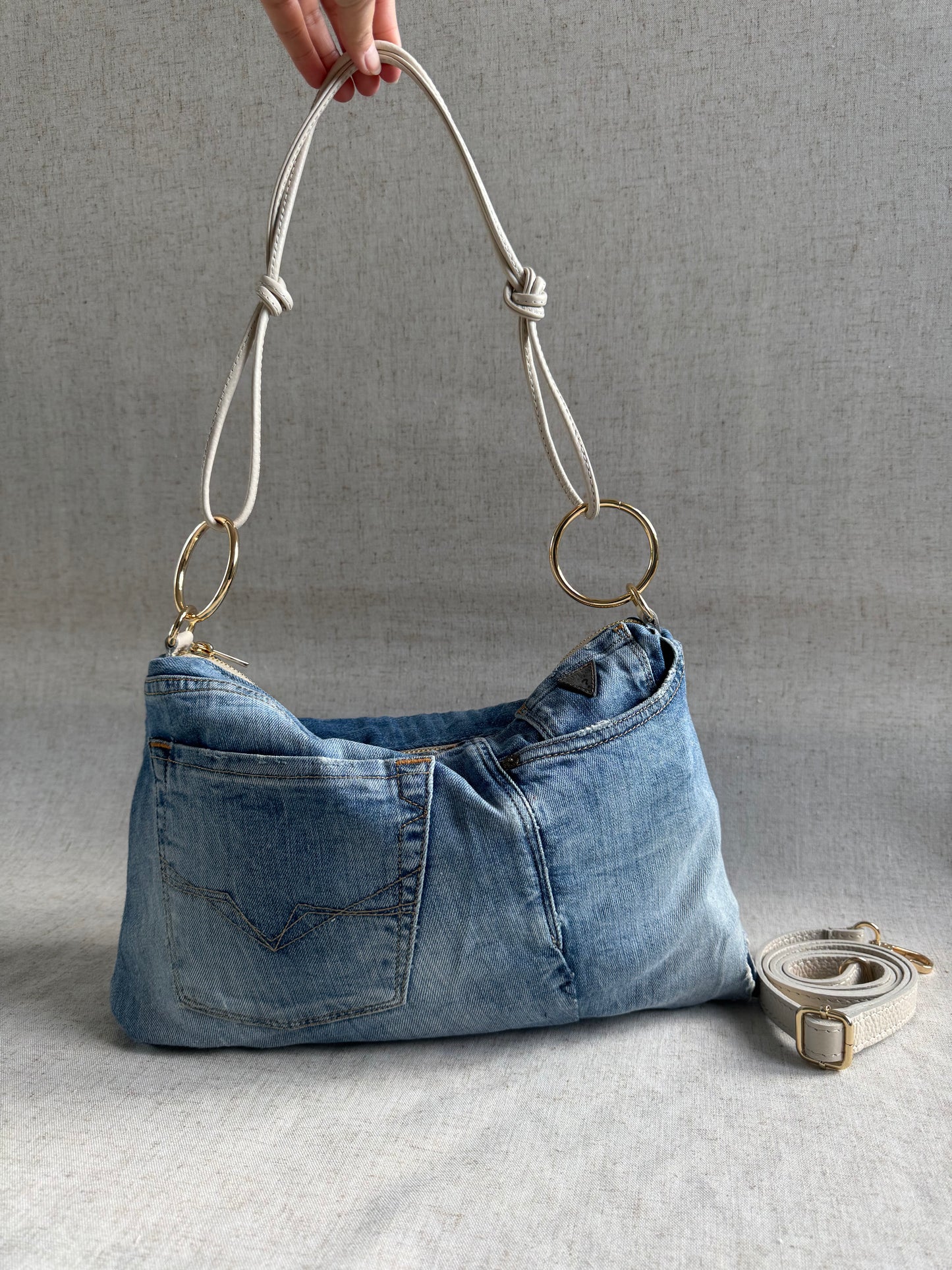 Borsa in jeans Agata - con tracolla