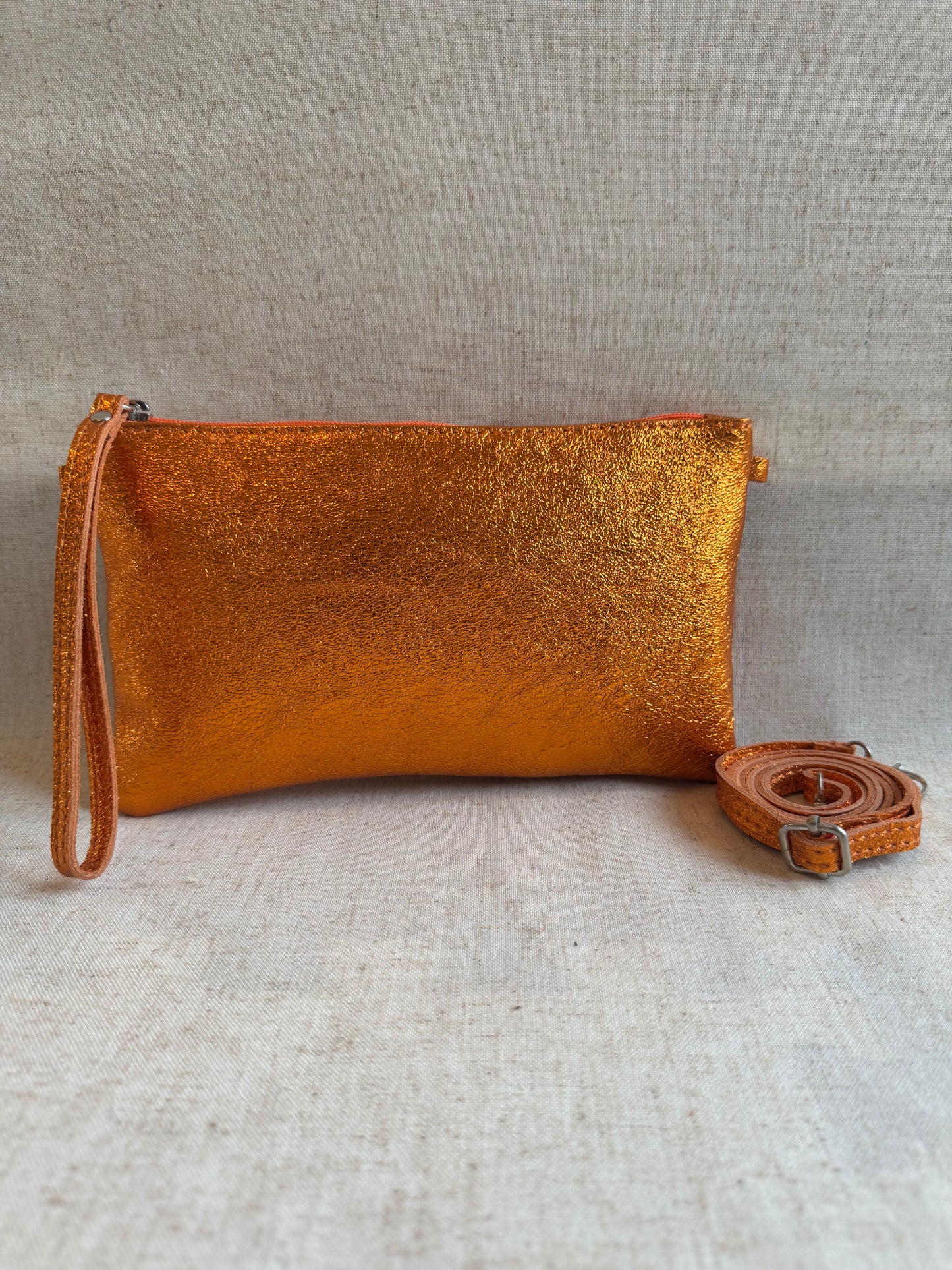 Pochette Chiara laminato - con tracolla lunga