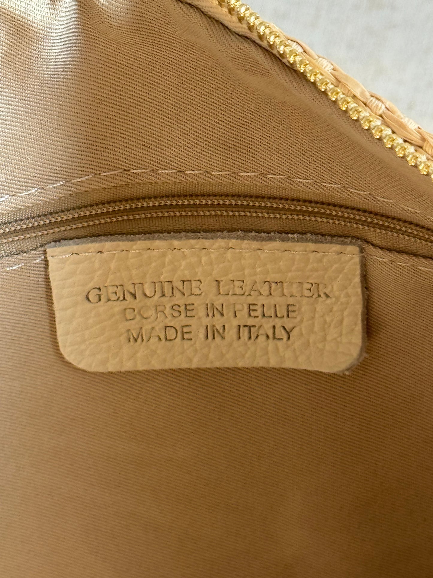 Borsa a spalla Agata rafia - con tracolla lunga