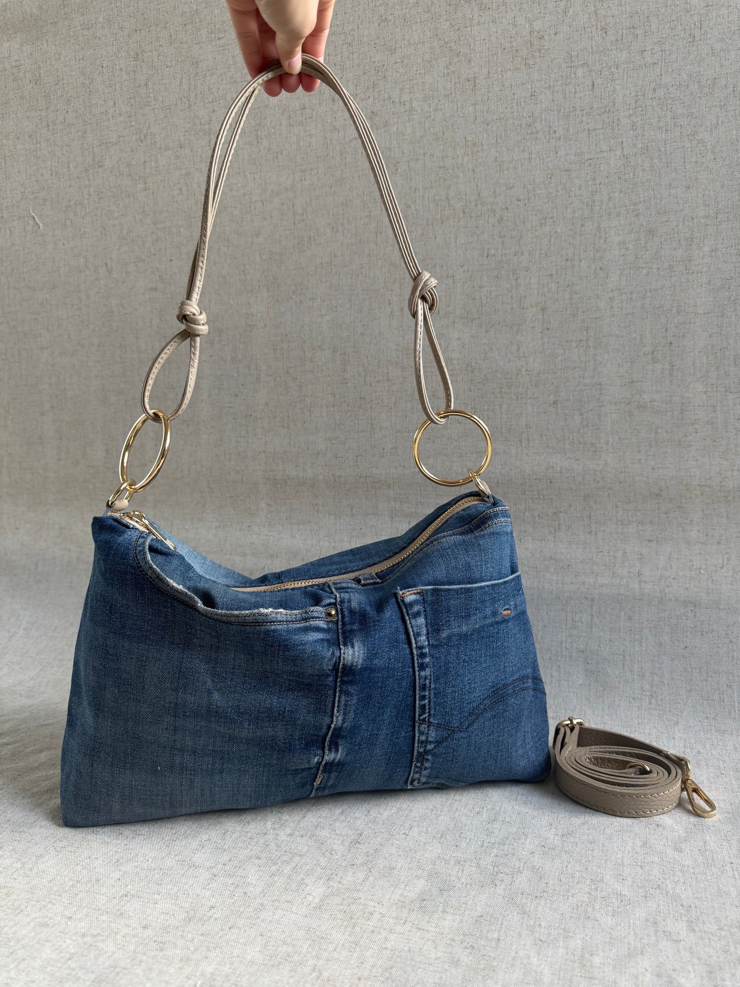 Borsa in jeans Agata - con tracolla