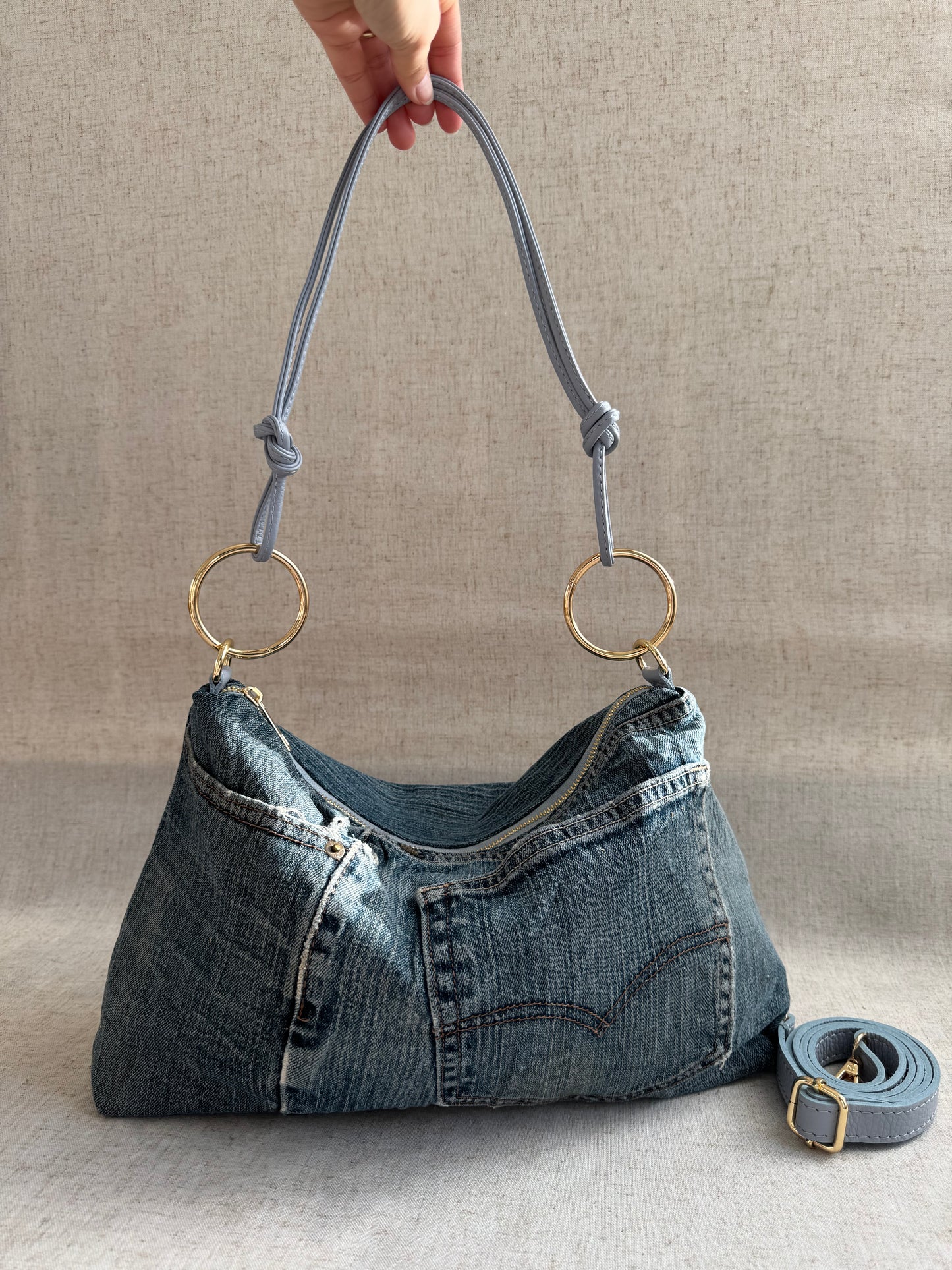 Borsa in jeans Agata - con tracolla