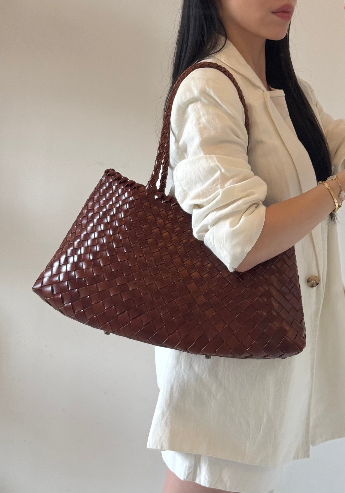 Maxi borsa a spalla Cassandra - vera pelle tamponato