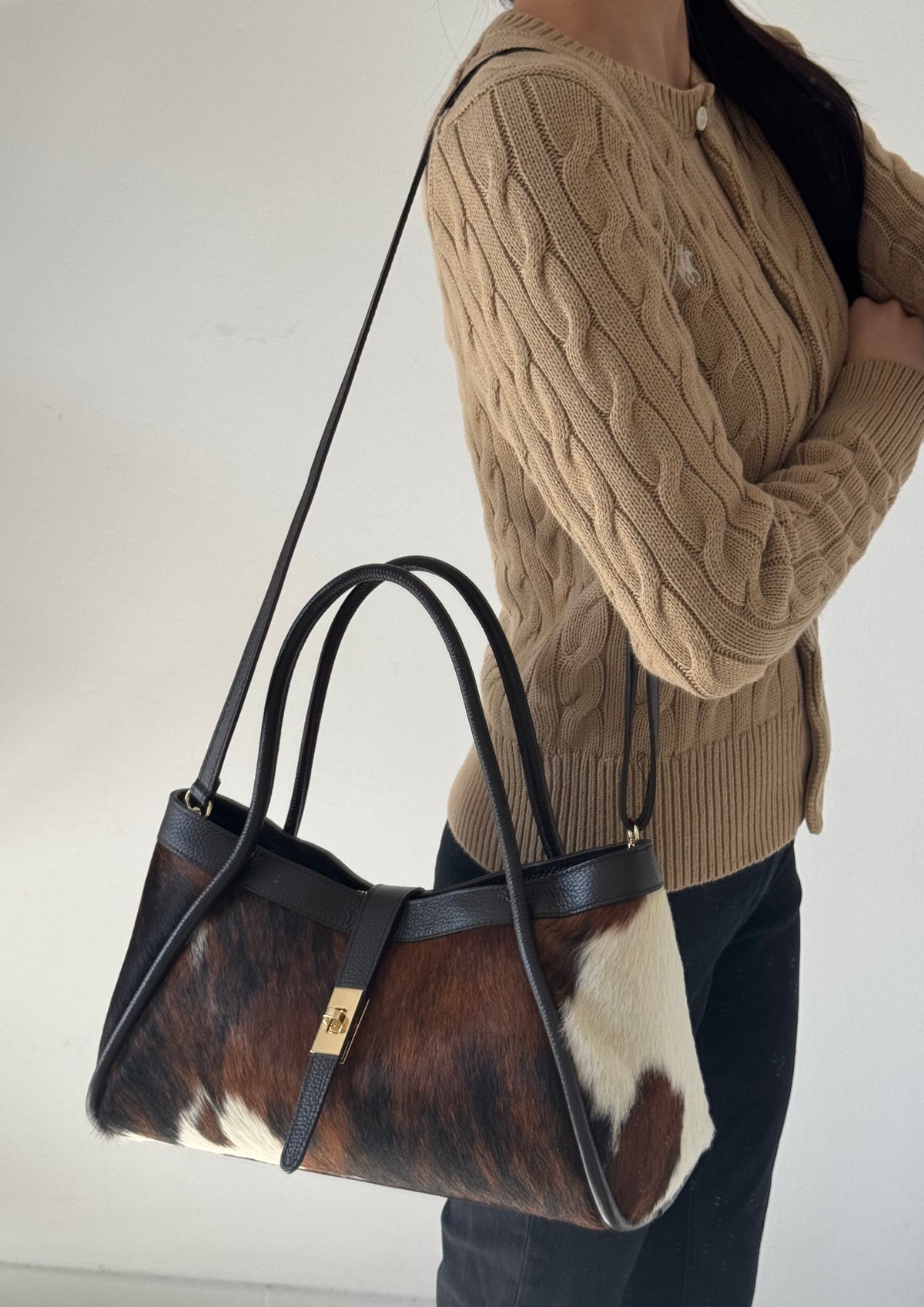 Borsa Carla - cavallino, con tracolla lunga