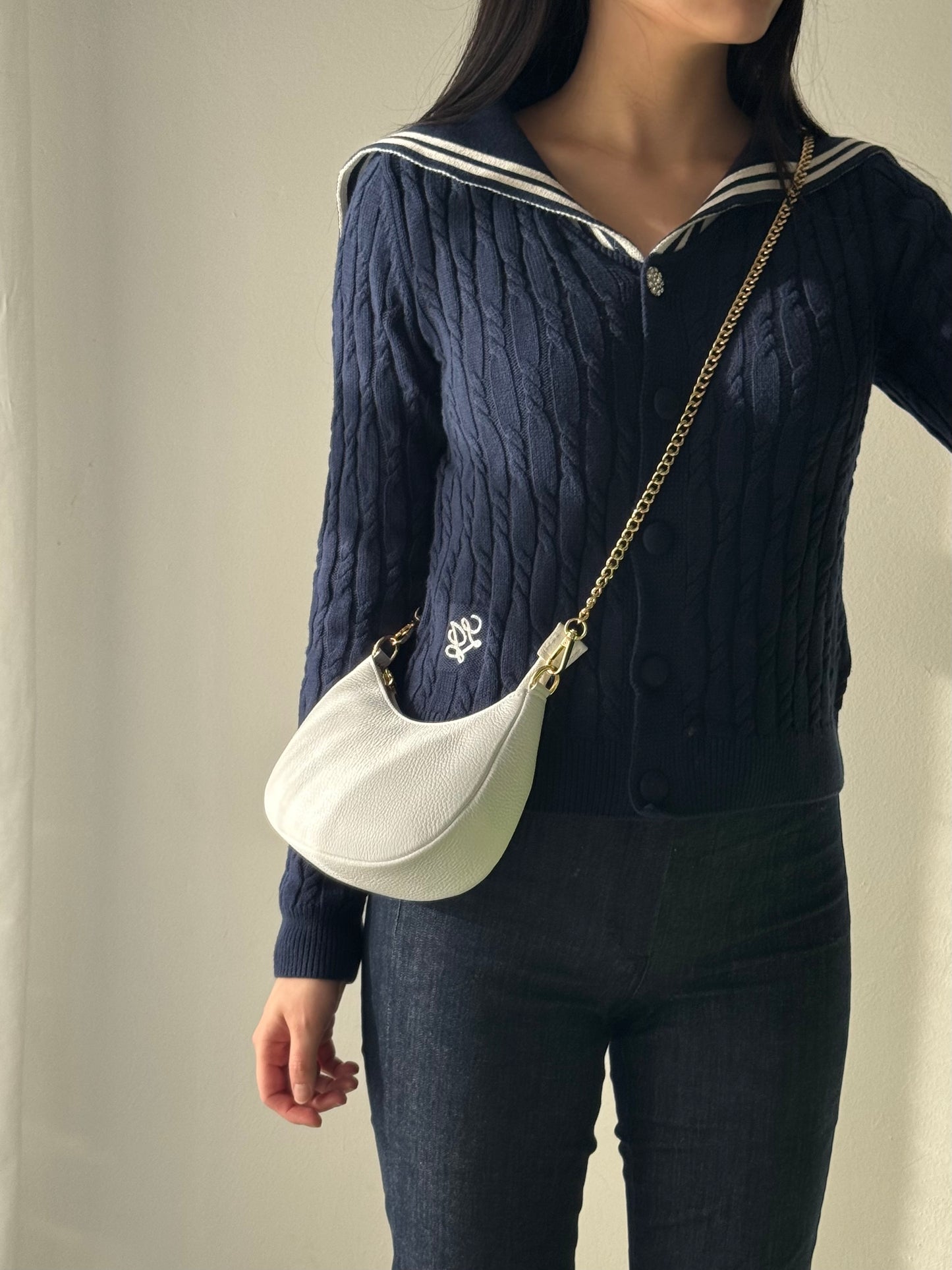 Borsa a spalla Luna - misura piccola, con tracolla lunga