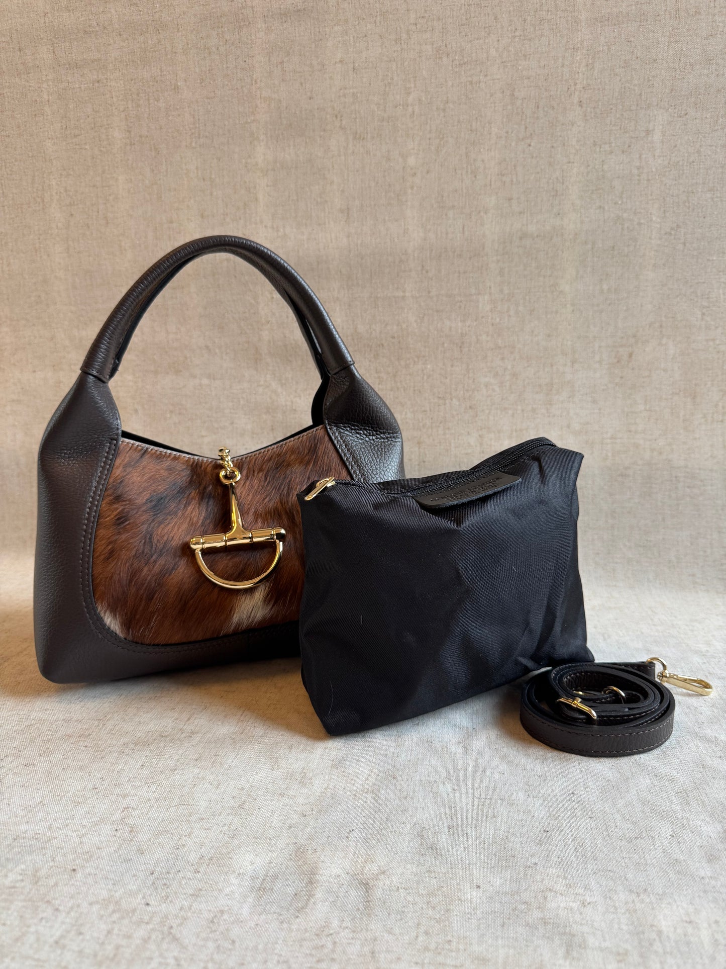 Borsa Gabriella - cavallino, con tracolla lunga