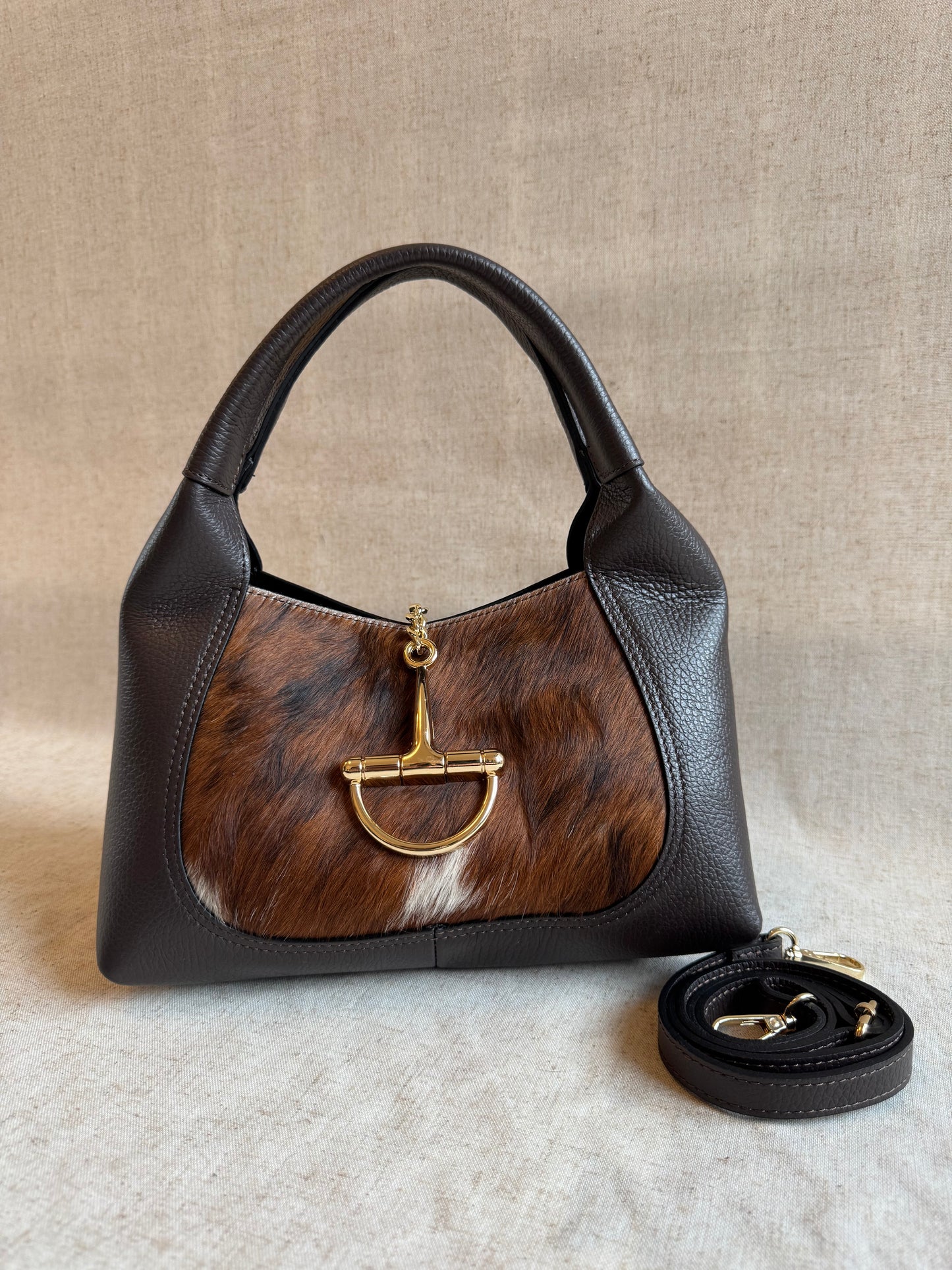 Borsa Gabriella - cavallino, con tracolla lunga