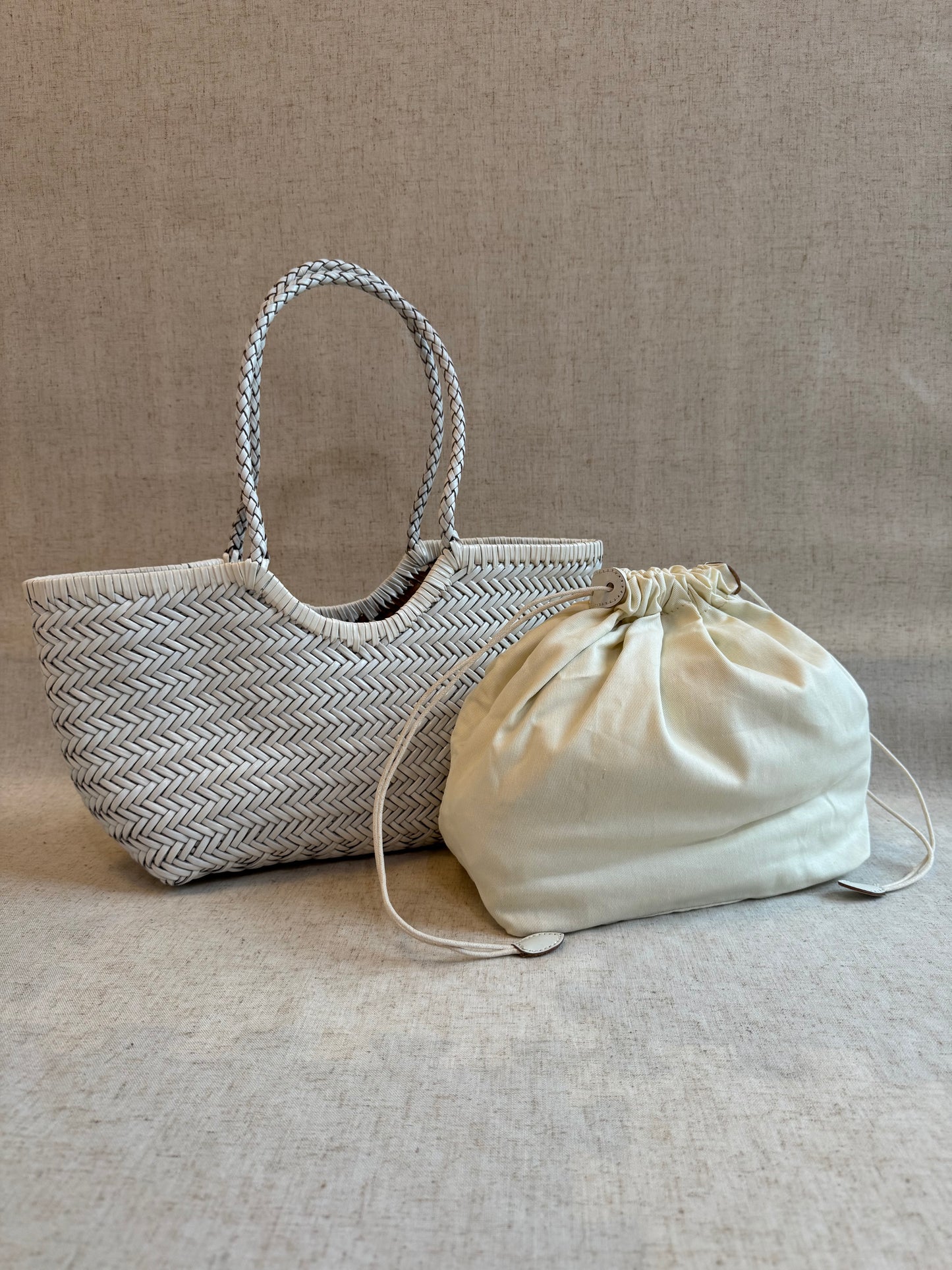 Borsa a spalla Capri - misura piccola, vera pelle tamponato intrecciato