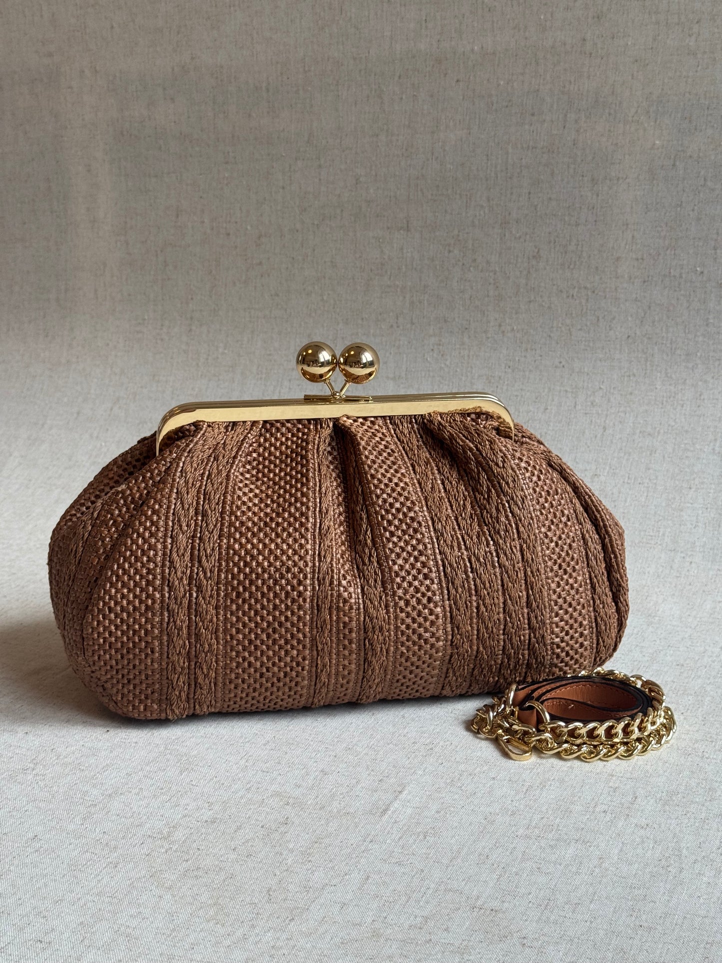 Borsa Raffy - rafia, misura grande, con tracolla lunga
