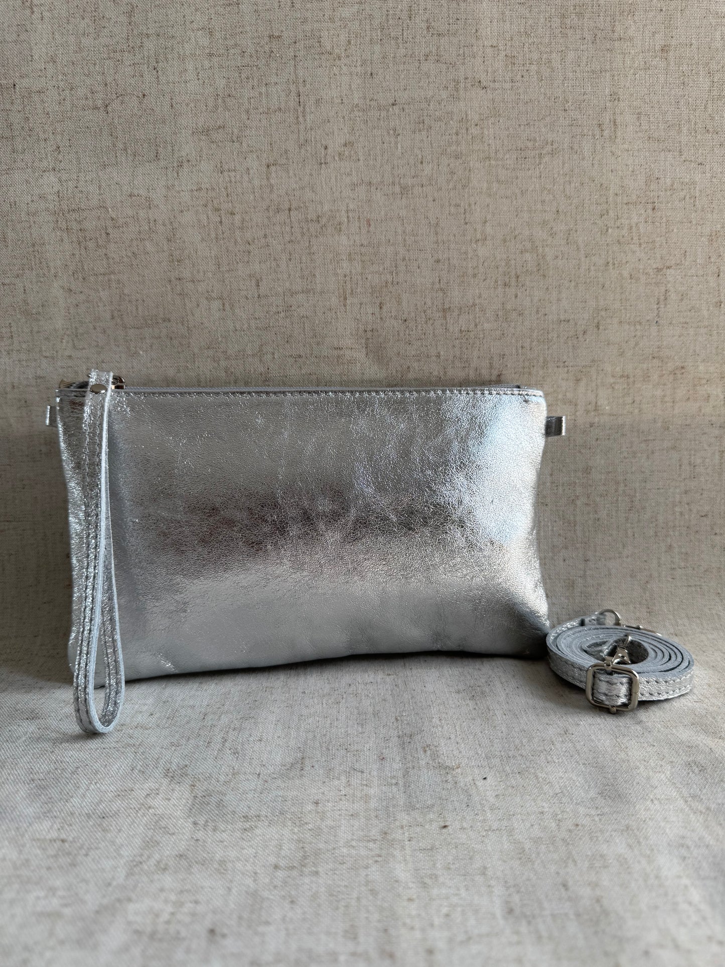 Pochette Chiara laminato - con tracolla lunga