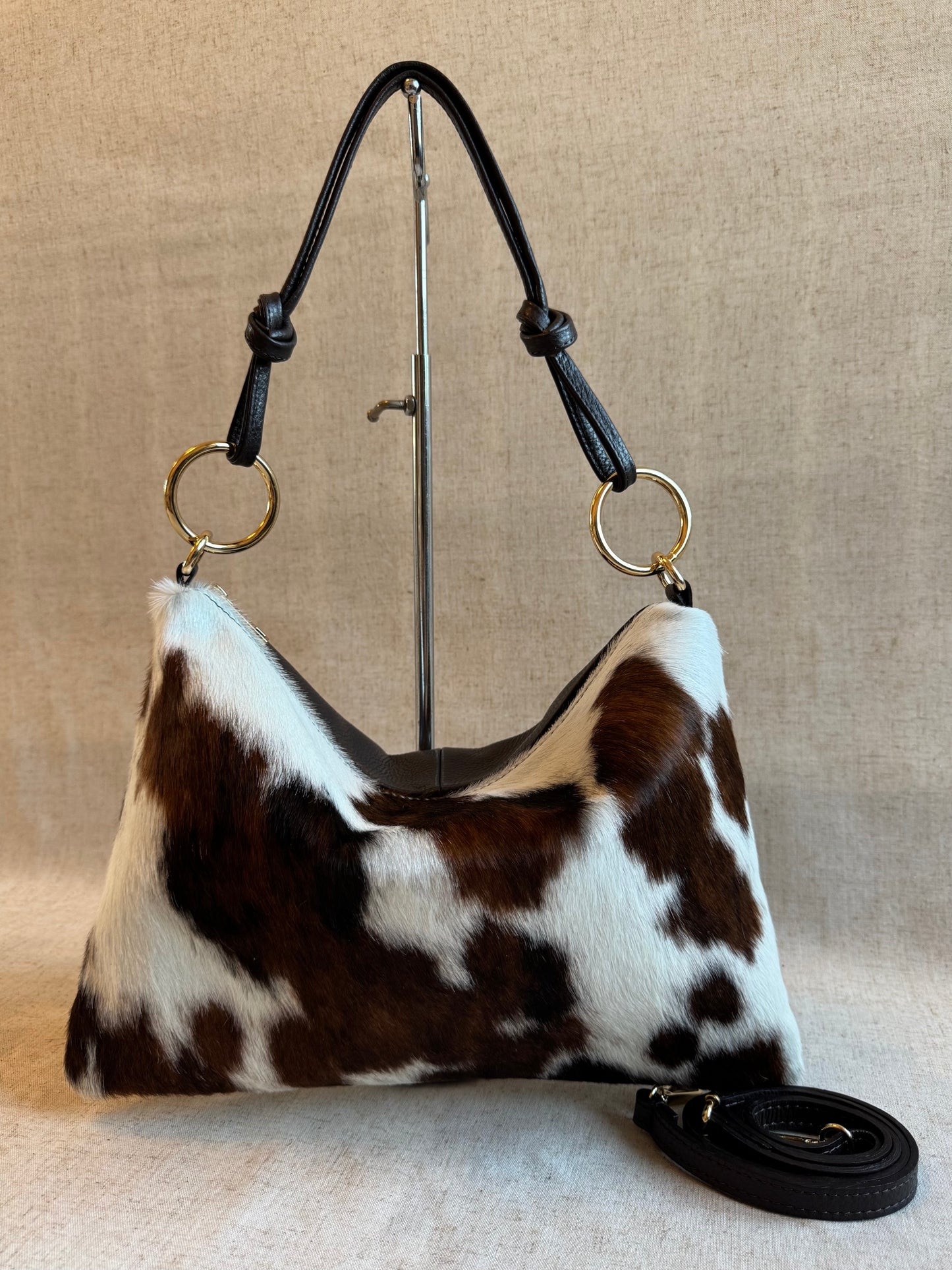Borsa a spalla Agata - cavallino, con tracolla lunga