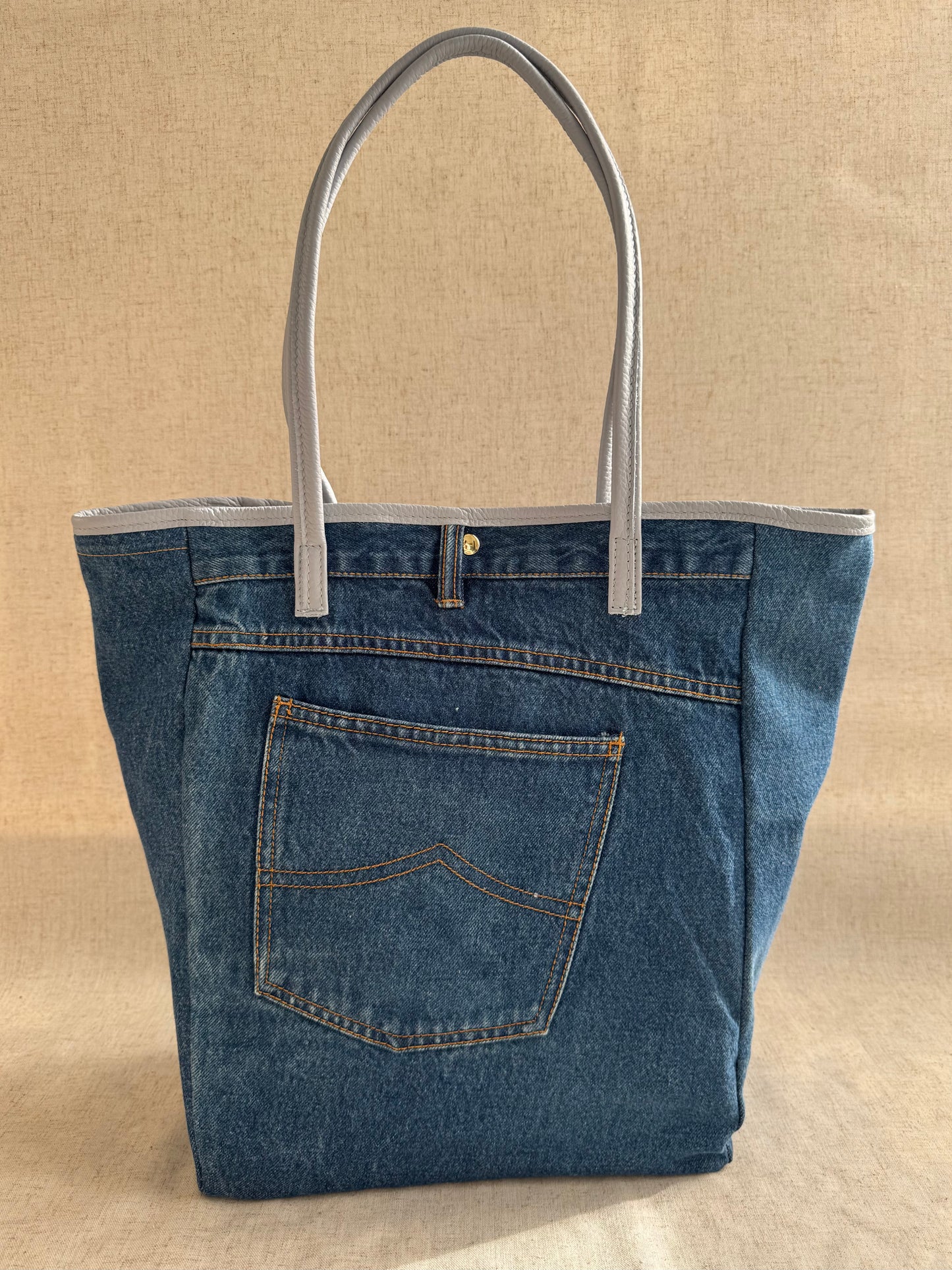 Maxi borsa a spalla in jeans Dina