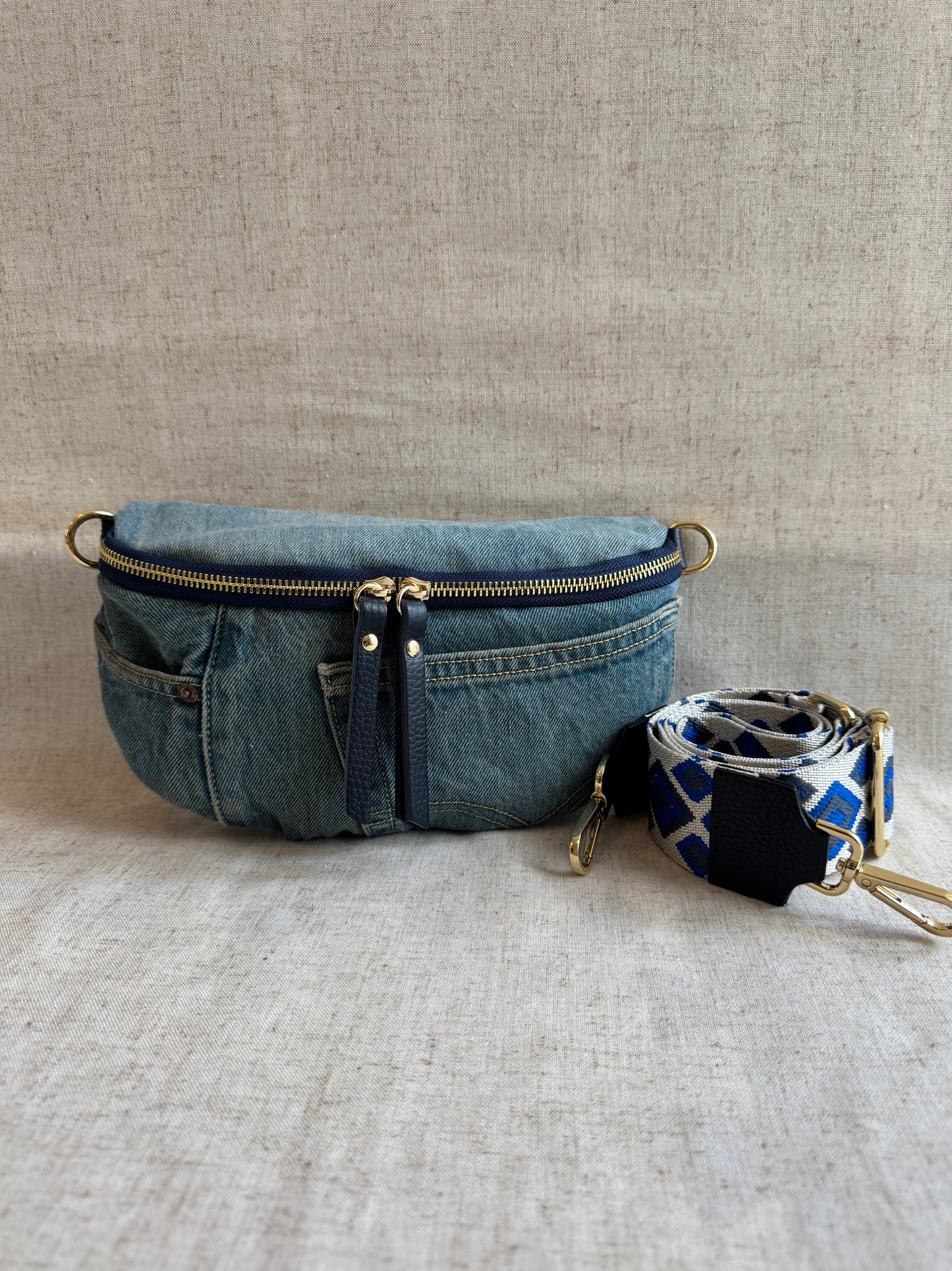 Marsupio in jeans Maya - con tracolla lunga