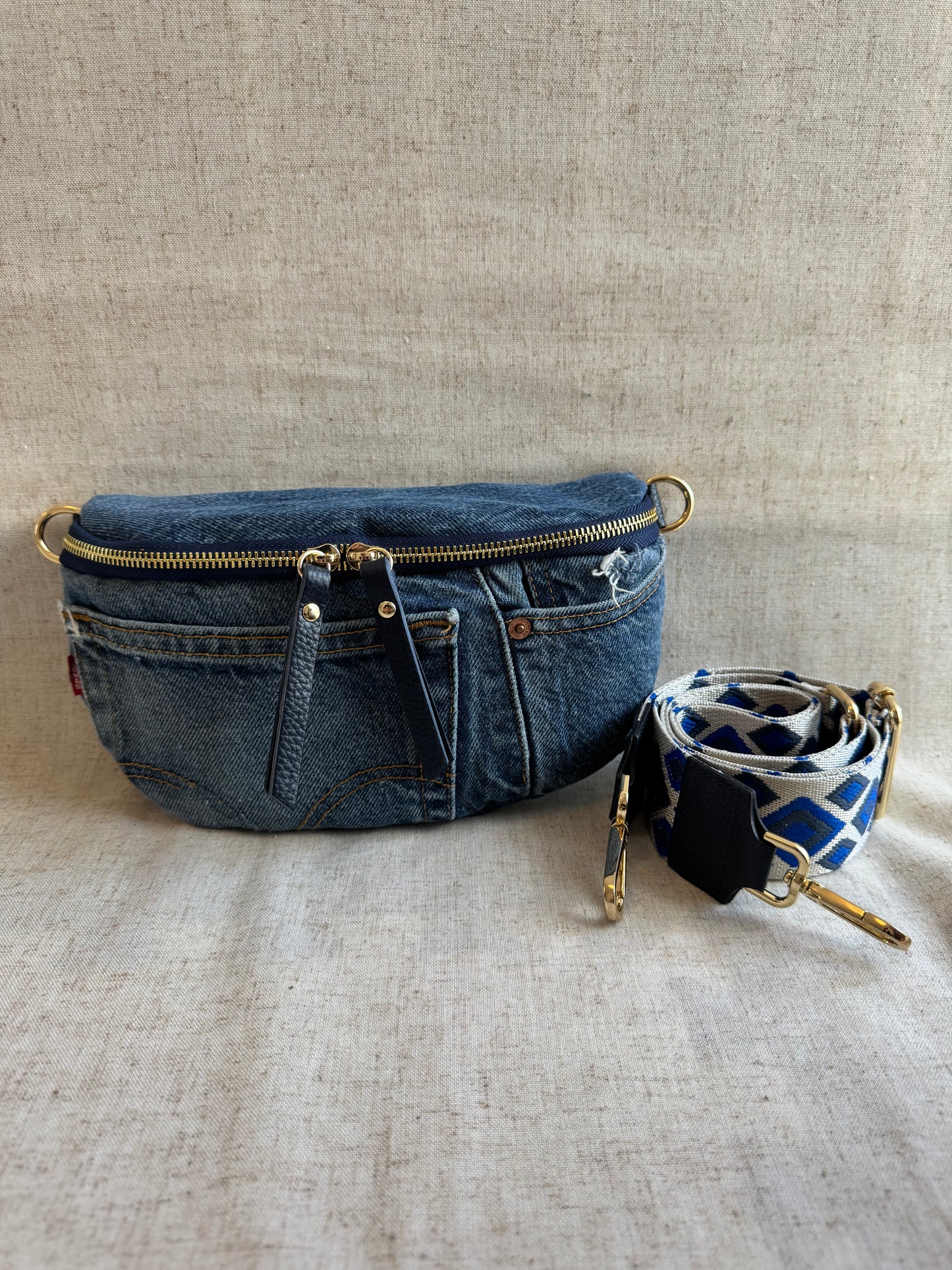 Marsupio in jeans Maya - con tracolla lunga