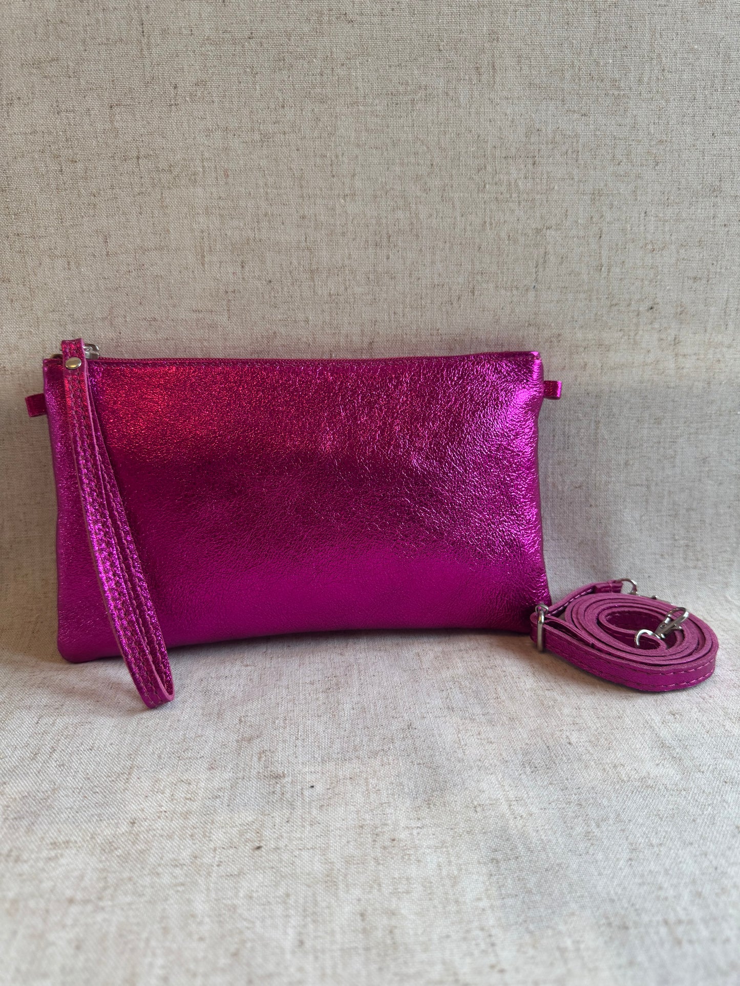 Pochette Chiara laminato - con tracolla lunga
