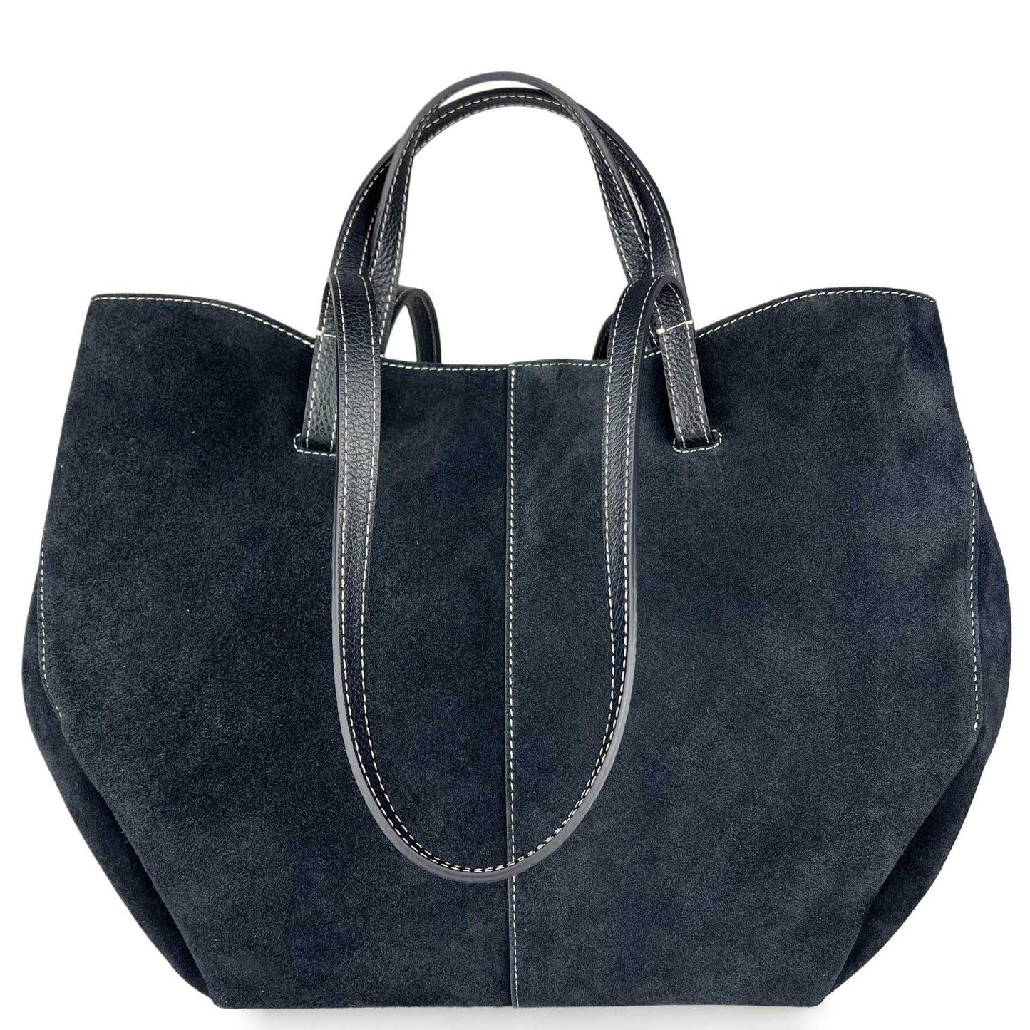 Borsa a spalla Sofia - misura grande in camoscio, con pochette
