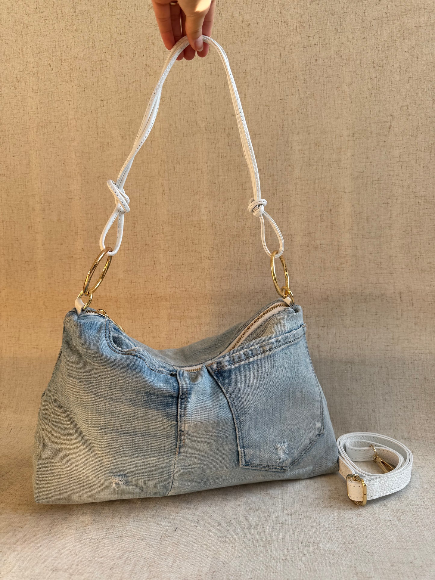 Borsa in jeans Agata - con tracolla