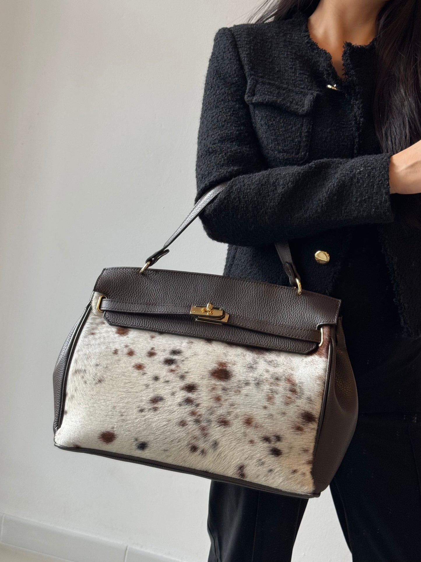 Maxi borsa Daphne - cavallino, con tracolla lunga