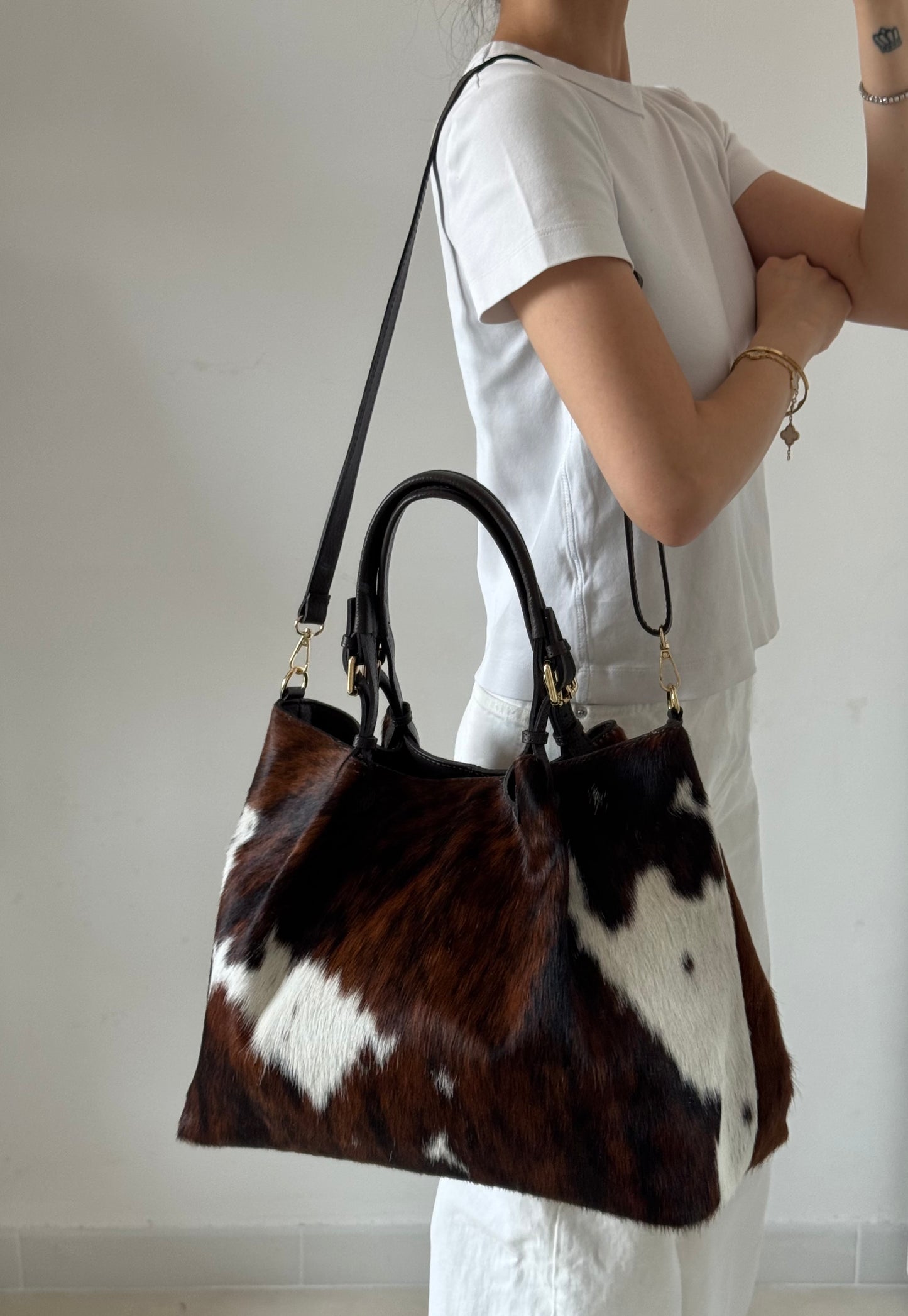 Borsa Marzia - misura grande, cavallino, con tracolla lunga