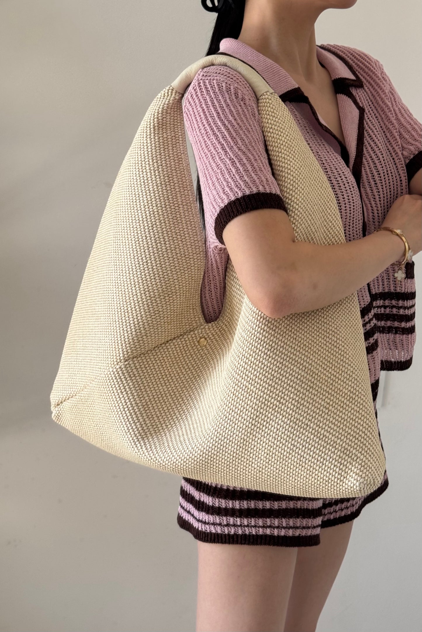 Maxi borsa a spalla Melissa - rafia