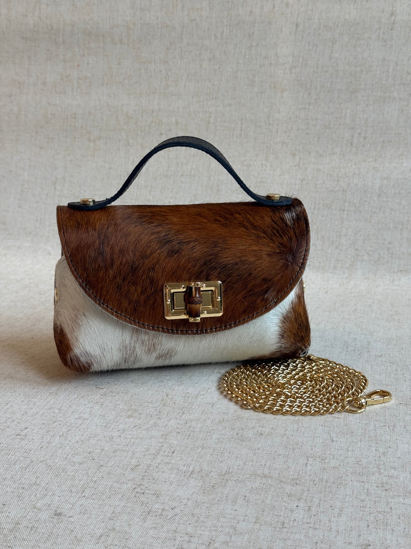 Borsa Lily - cavallino, con tracolla in catena