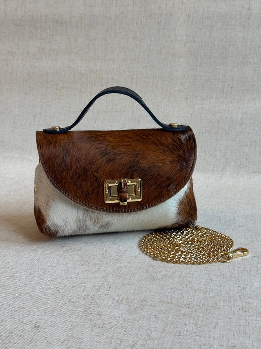 Borsa Lily - cavallino, con tracolla in catena