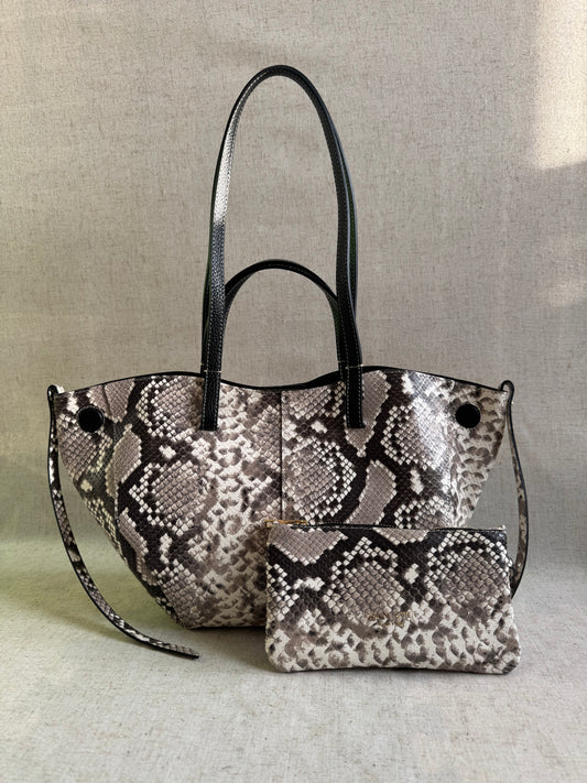 Borsa a spalla Sofia - pitonato, misura piccola con pochette