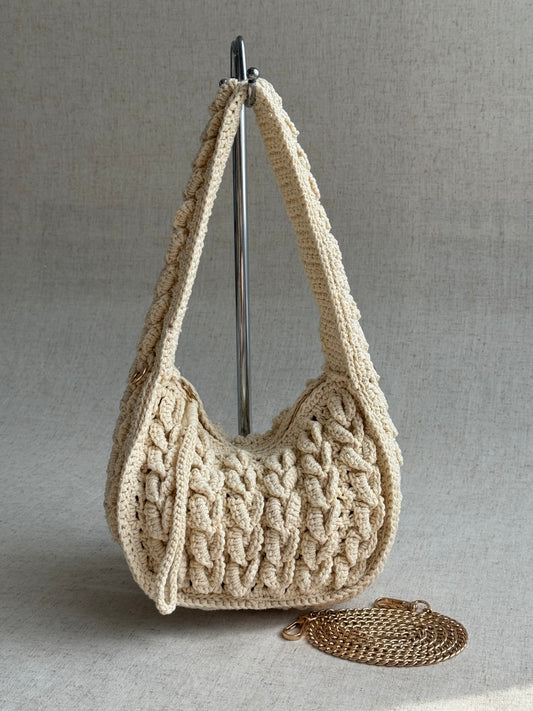 Borsa Cherie - uncinetto, con tracolla in catena