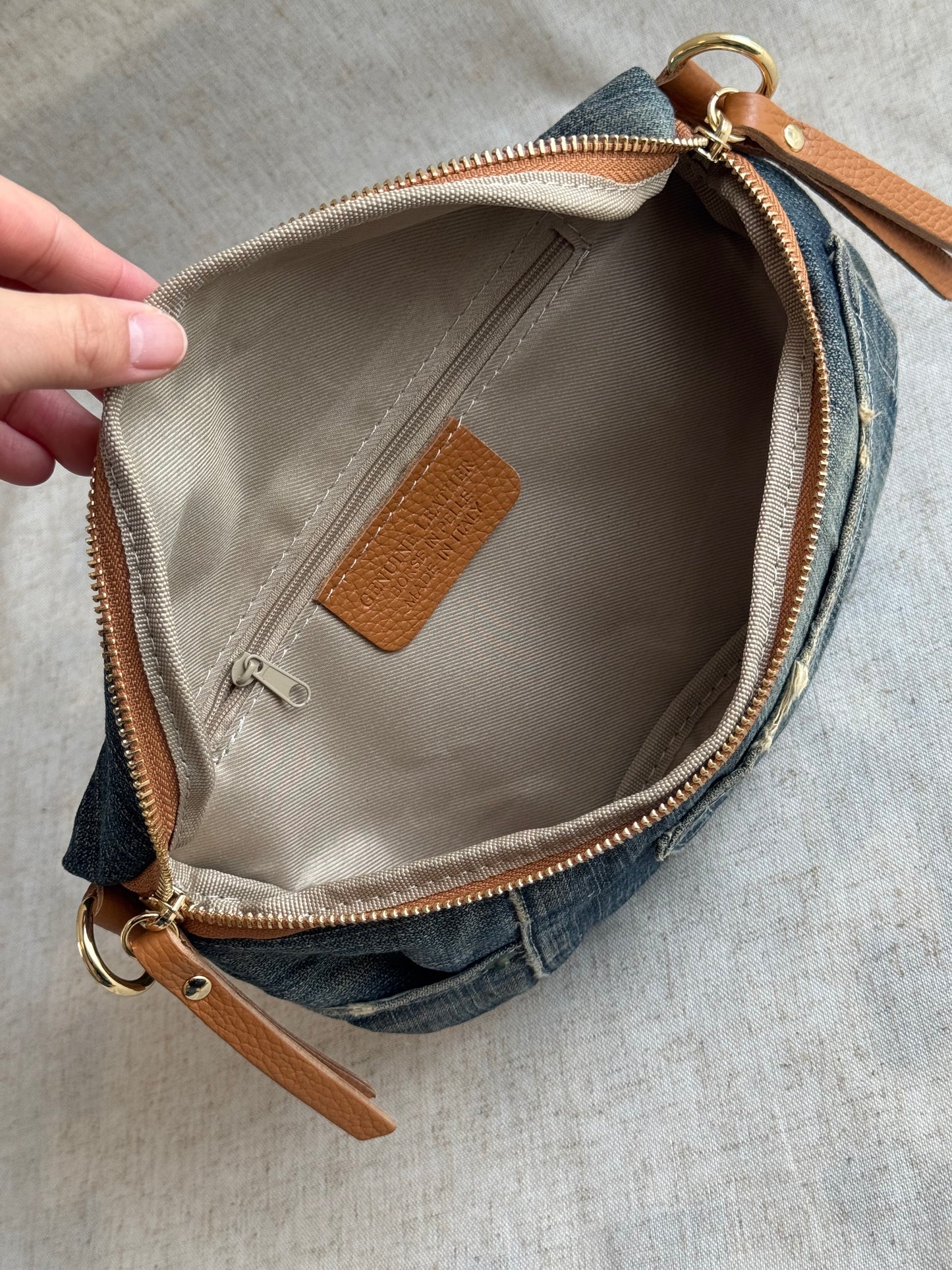 Marsupio in jeans Maya - con tracolla lunga