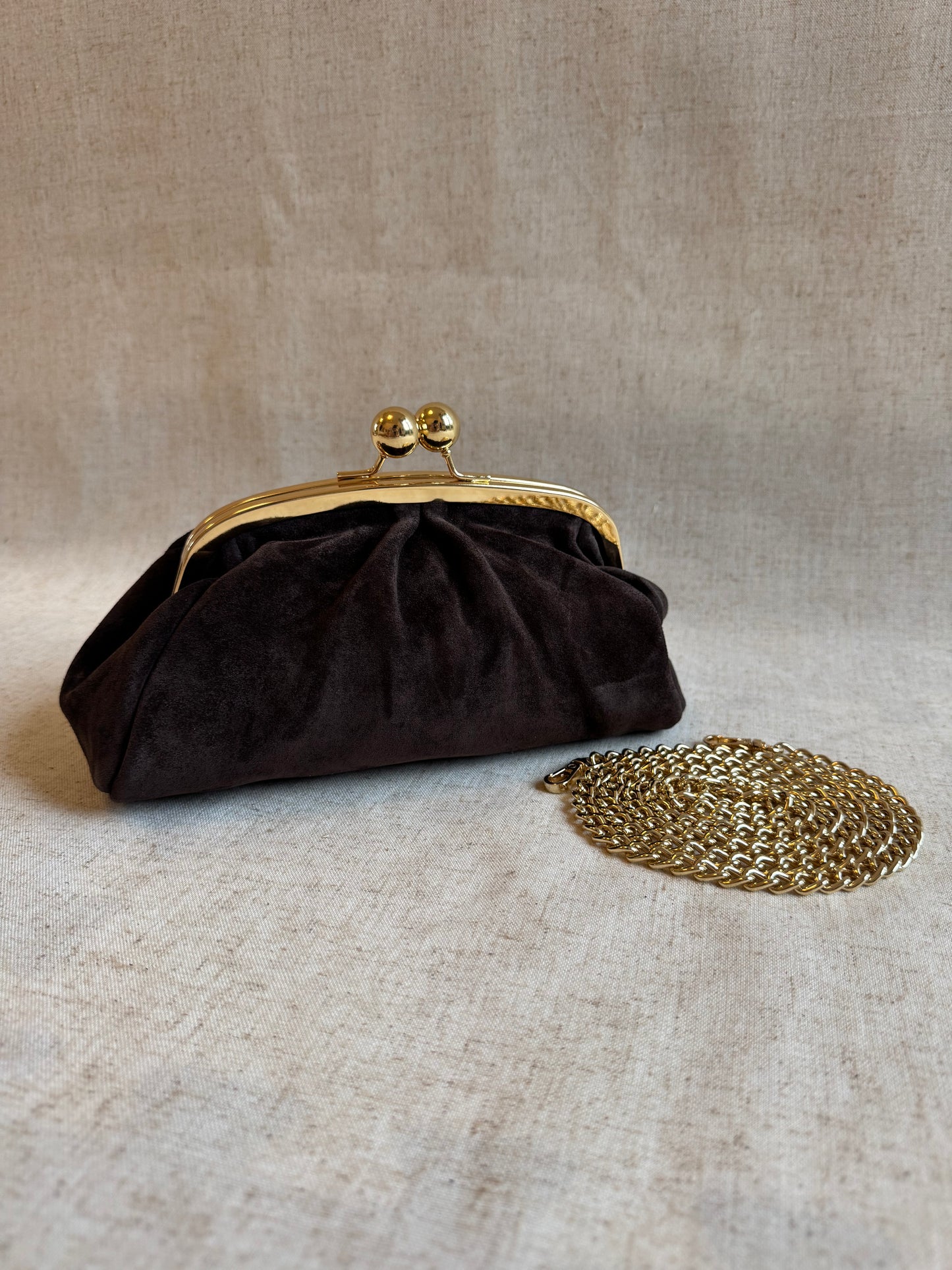Pochette Raffy - camoscio, con tracolla