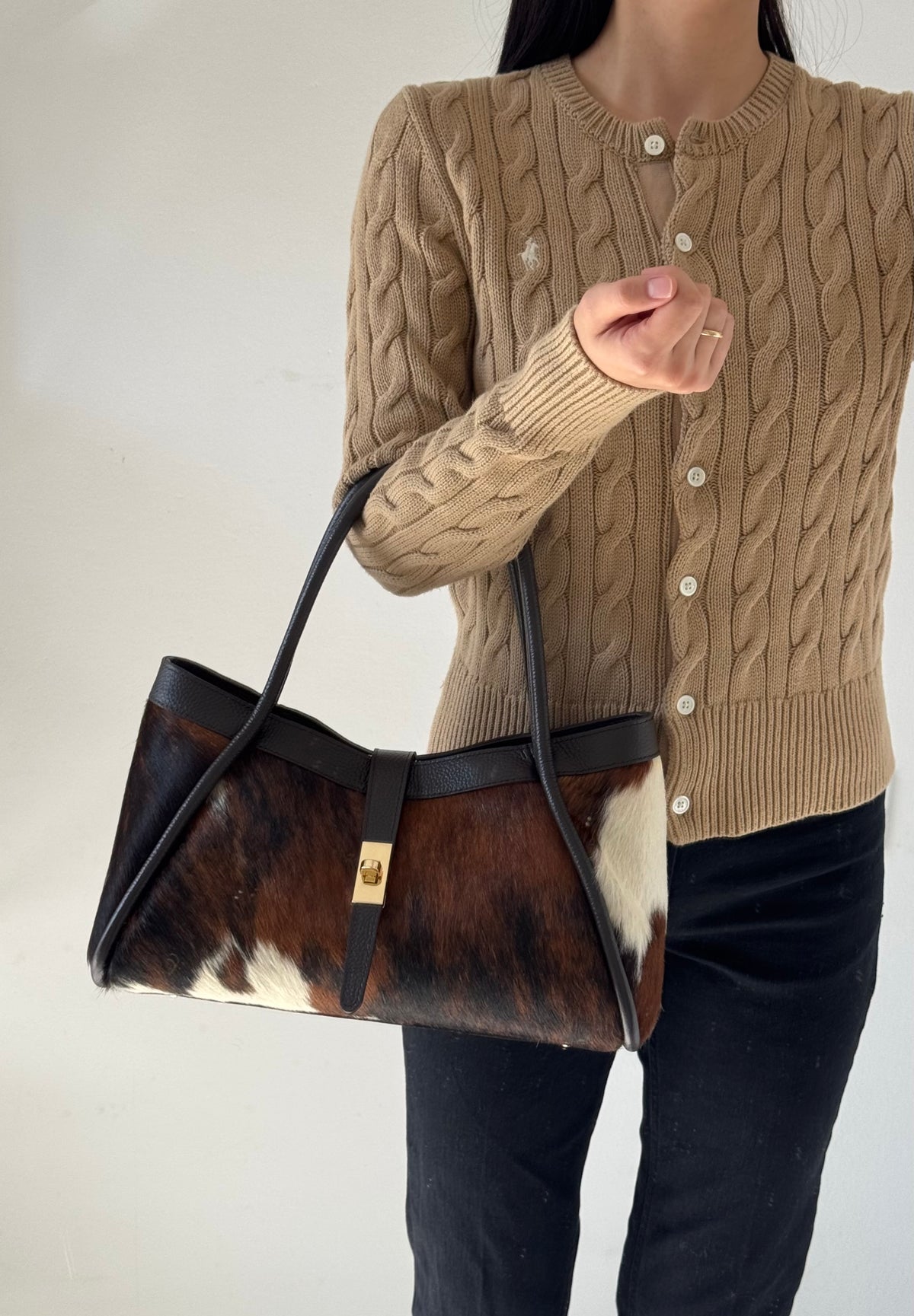 Borsa Carla - cavallino, con tracolla lunga