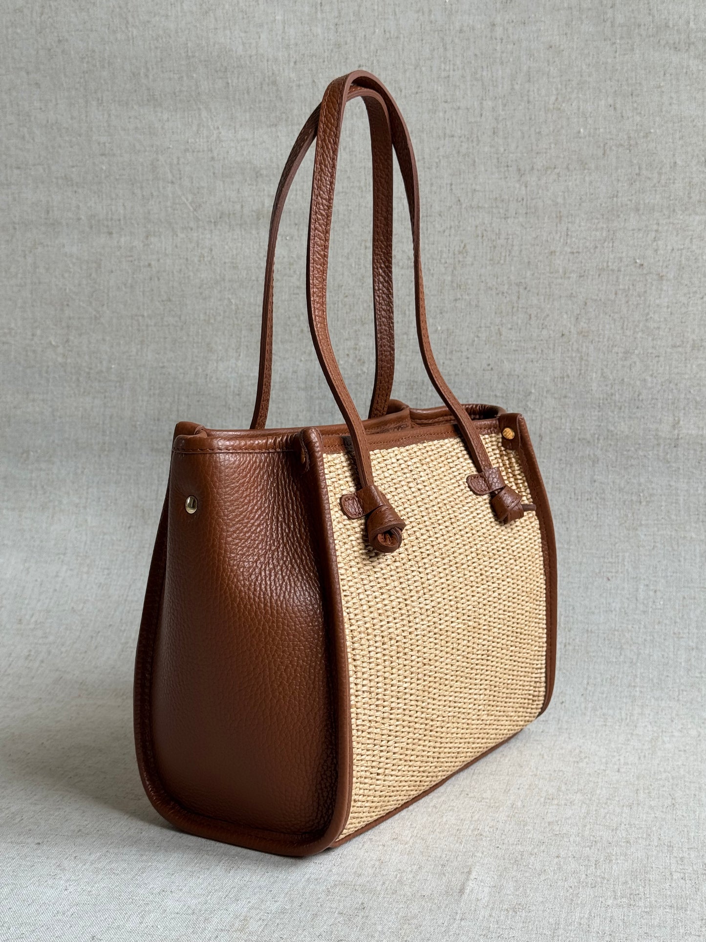 Borsa a spalla Riviera - rafia, con tracolla lunga