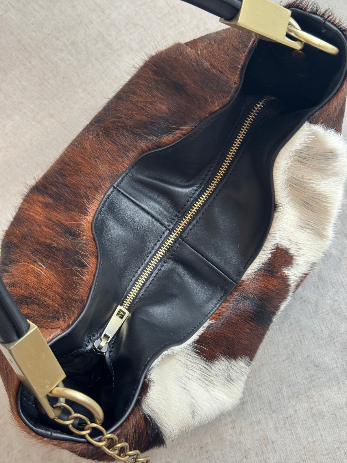 Maxi borsa a spalla Sara - cavallino, con tracolla lunga