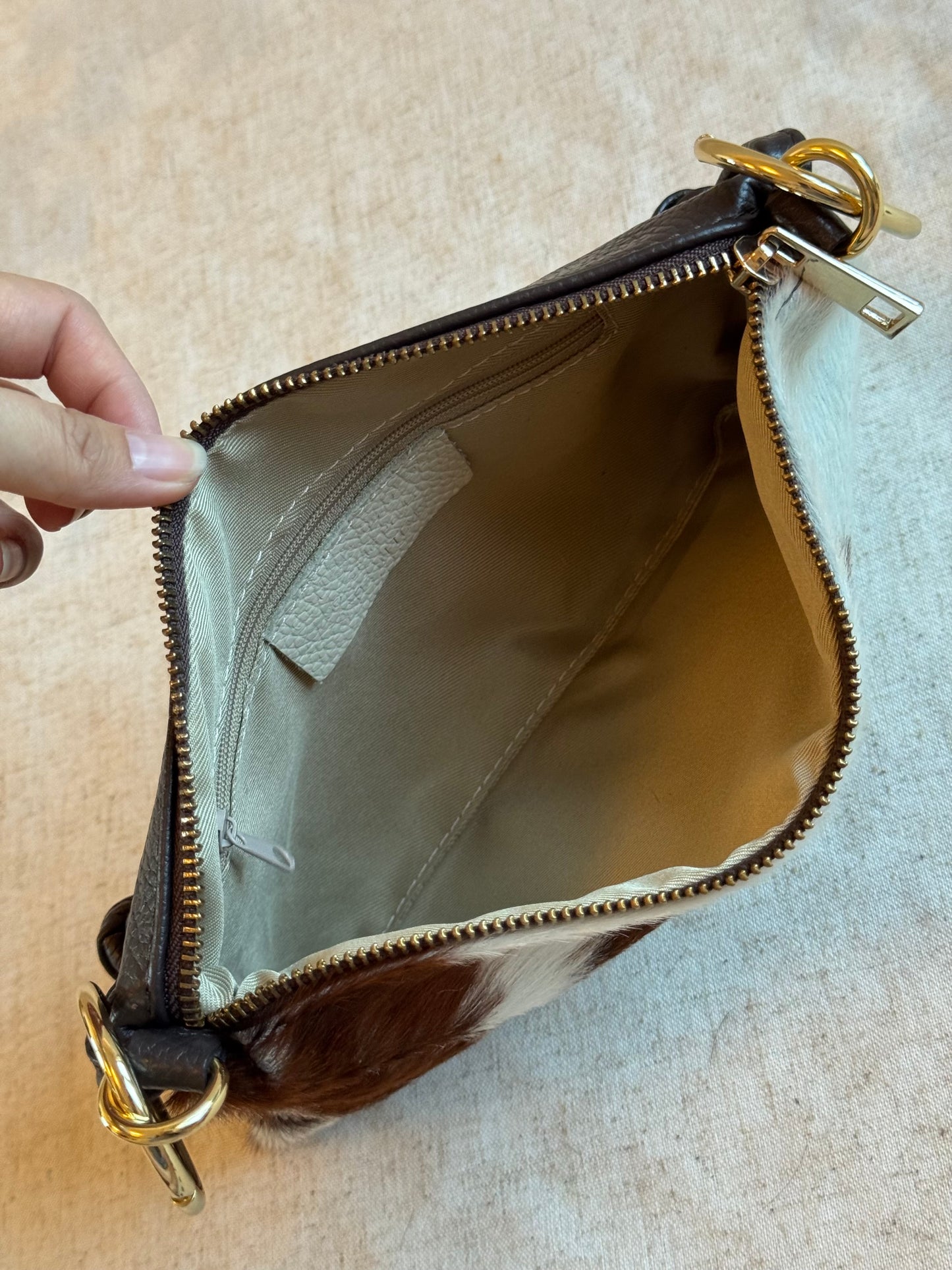Borsa a spalla Agata - cavallino, misura piccola con tracolla lunga