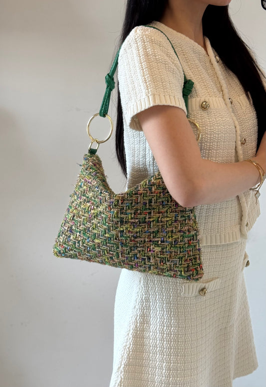 Borsa Agata - tweed, con tracolla lunga
