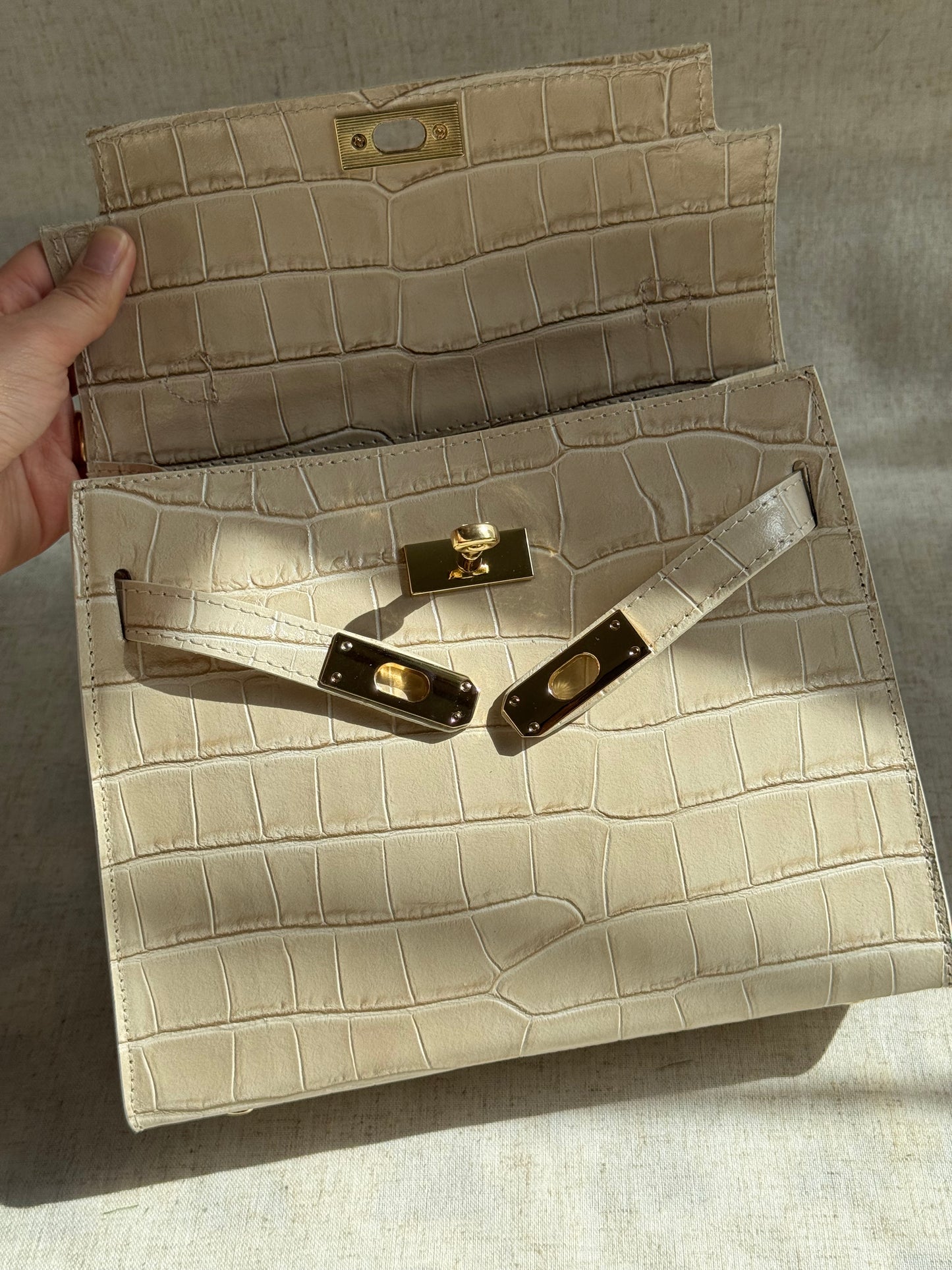 Borsa KELLY - misura grande, con tracolla lunga