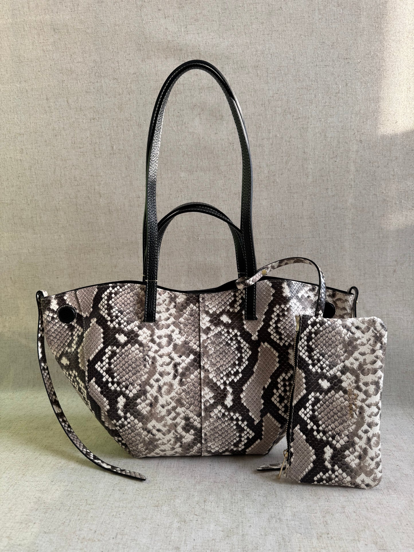Borsa a spalla Sofia - pitonato, misura piccola con pochette