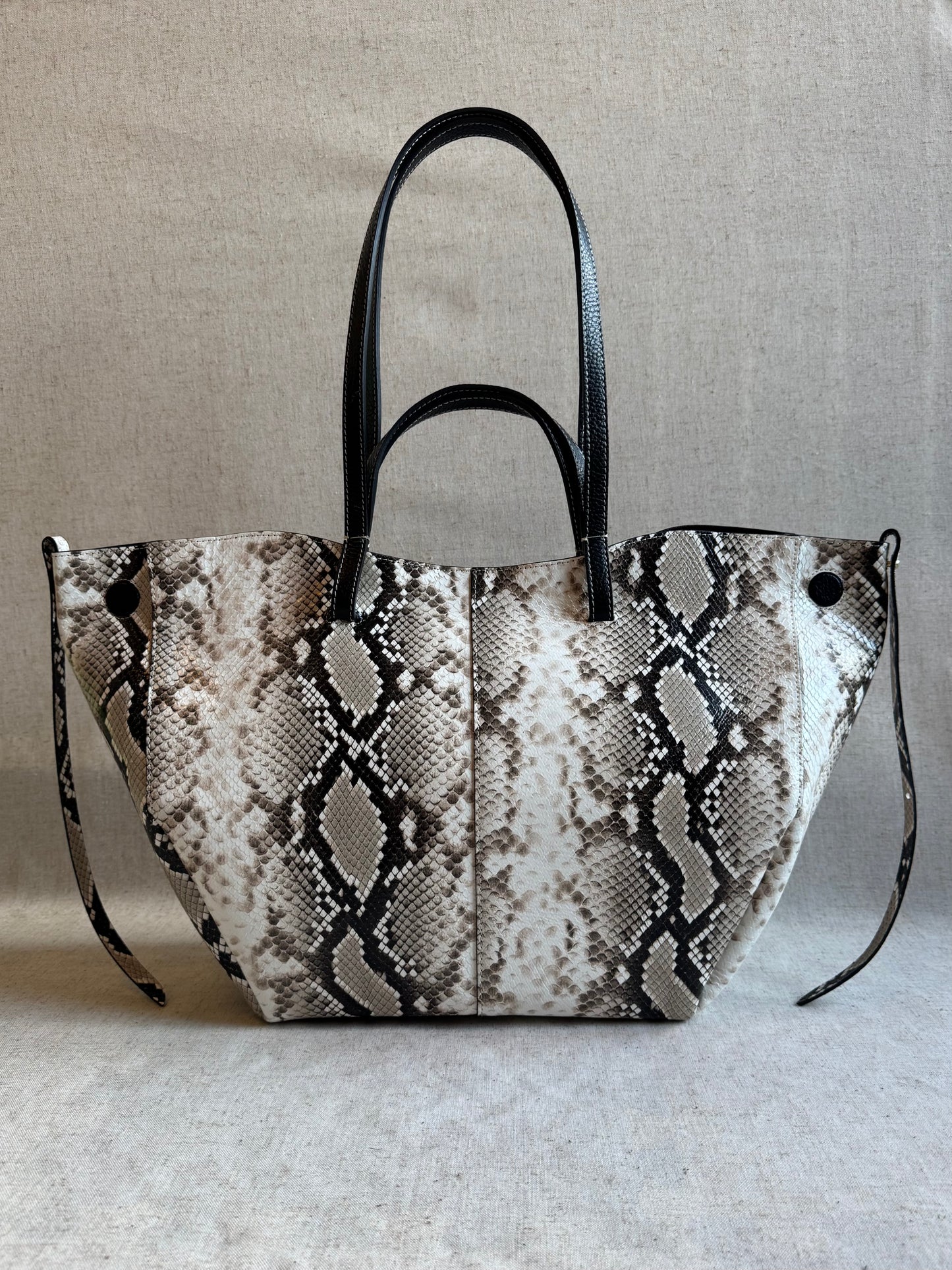 Borsa a spalla Sofia - pitonato, misura grande con pochette