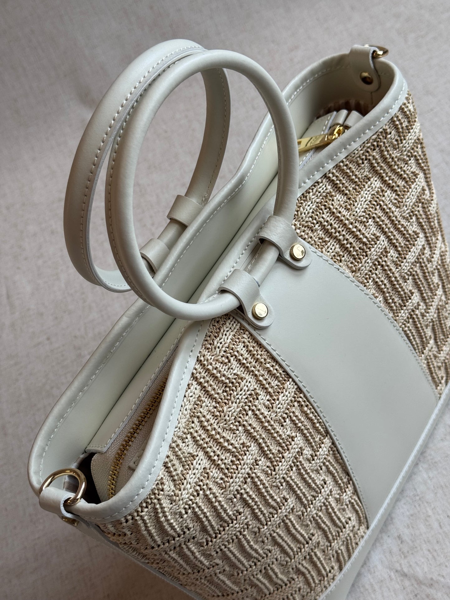 Borsa Atena - rafia, con tracolla lunga