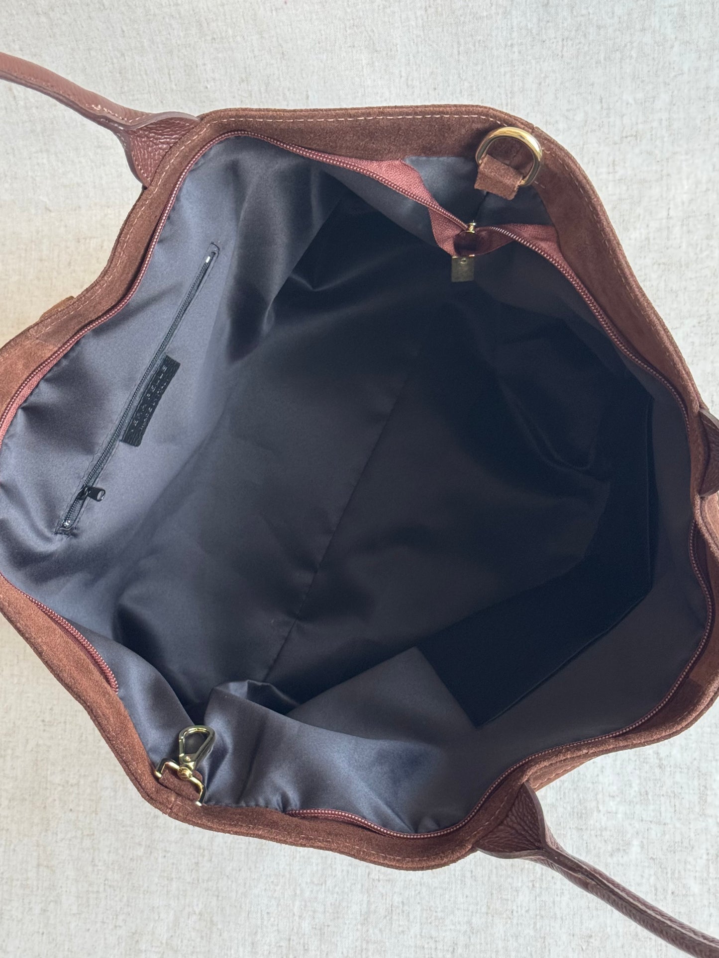 Maxi borsa Holo - camoscio, con tracolla lunga