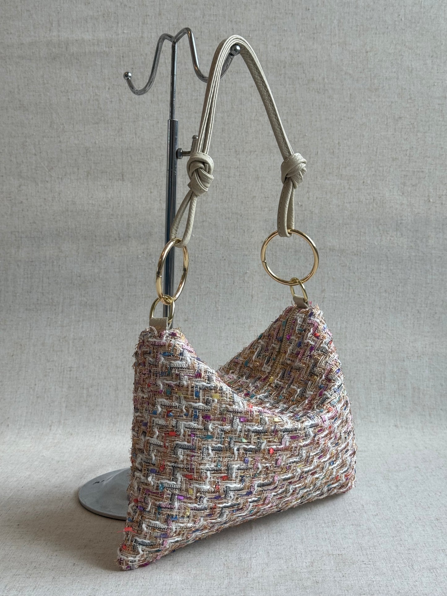 Borsa Agata - tweed, con tracolla lunga