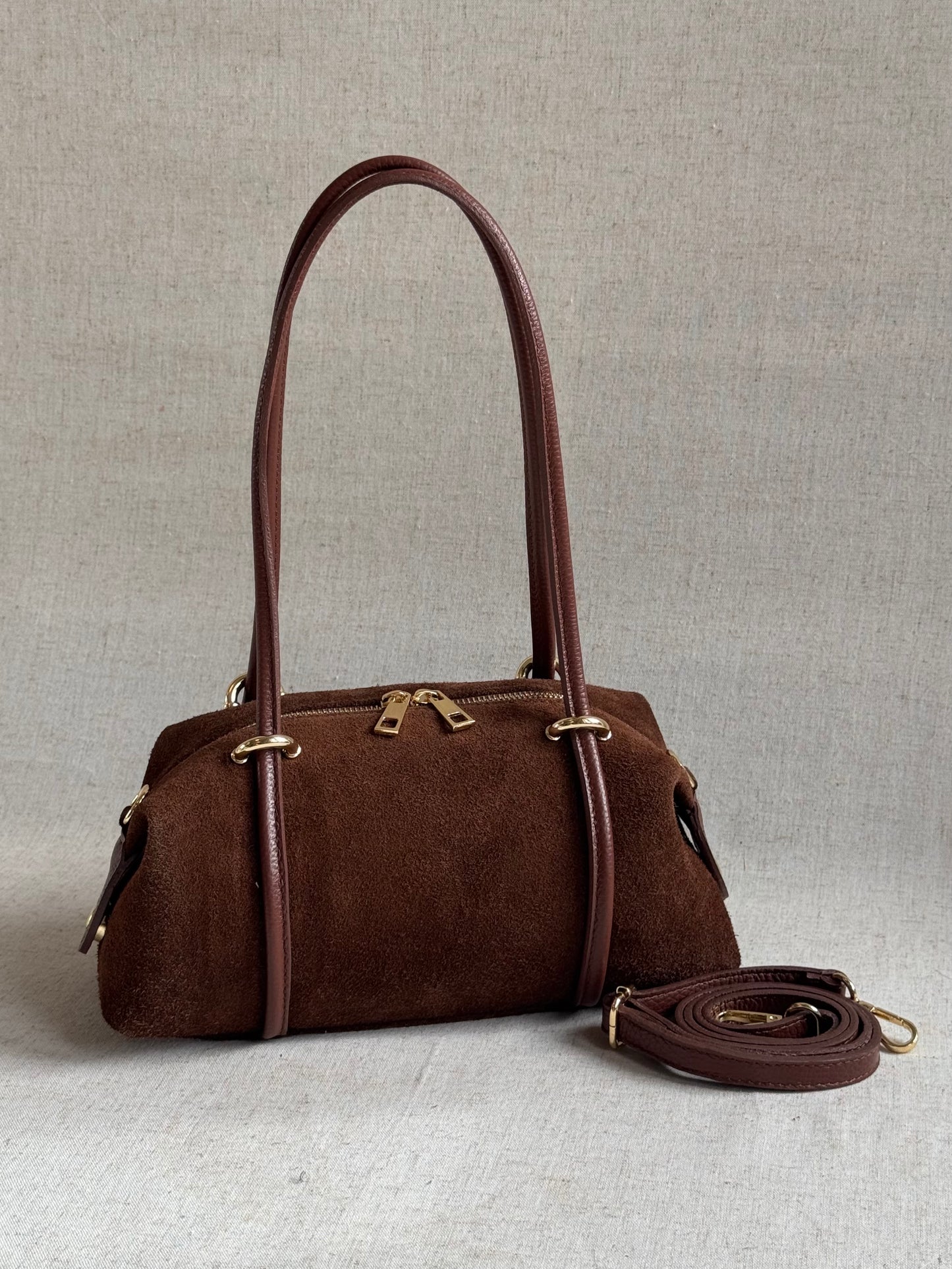Borsa Roma - camoscio, con tracolla lunga