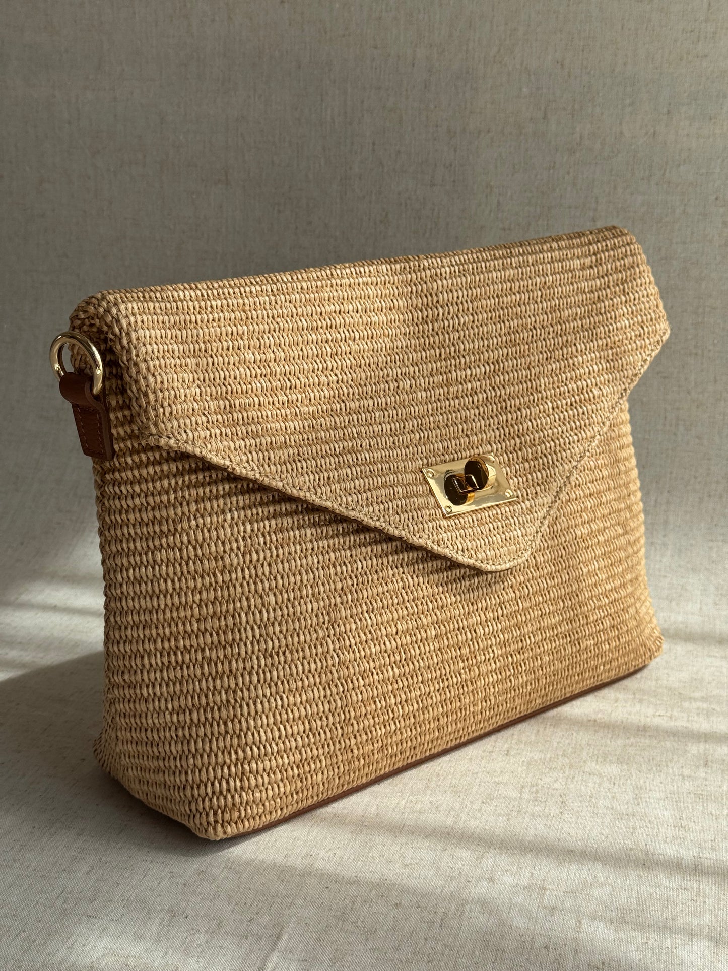 Borsa Postina - rafia, con tracolla lunga