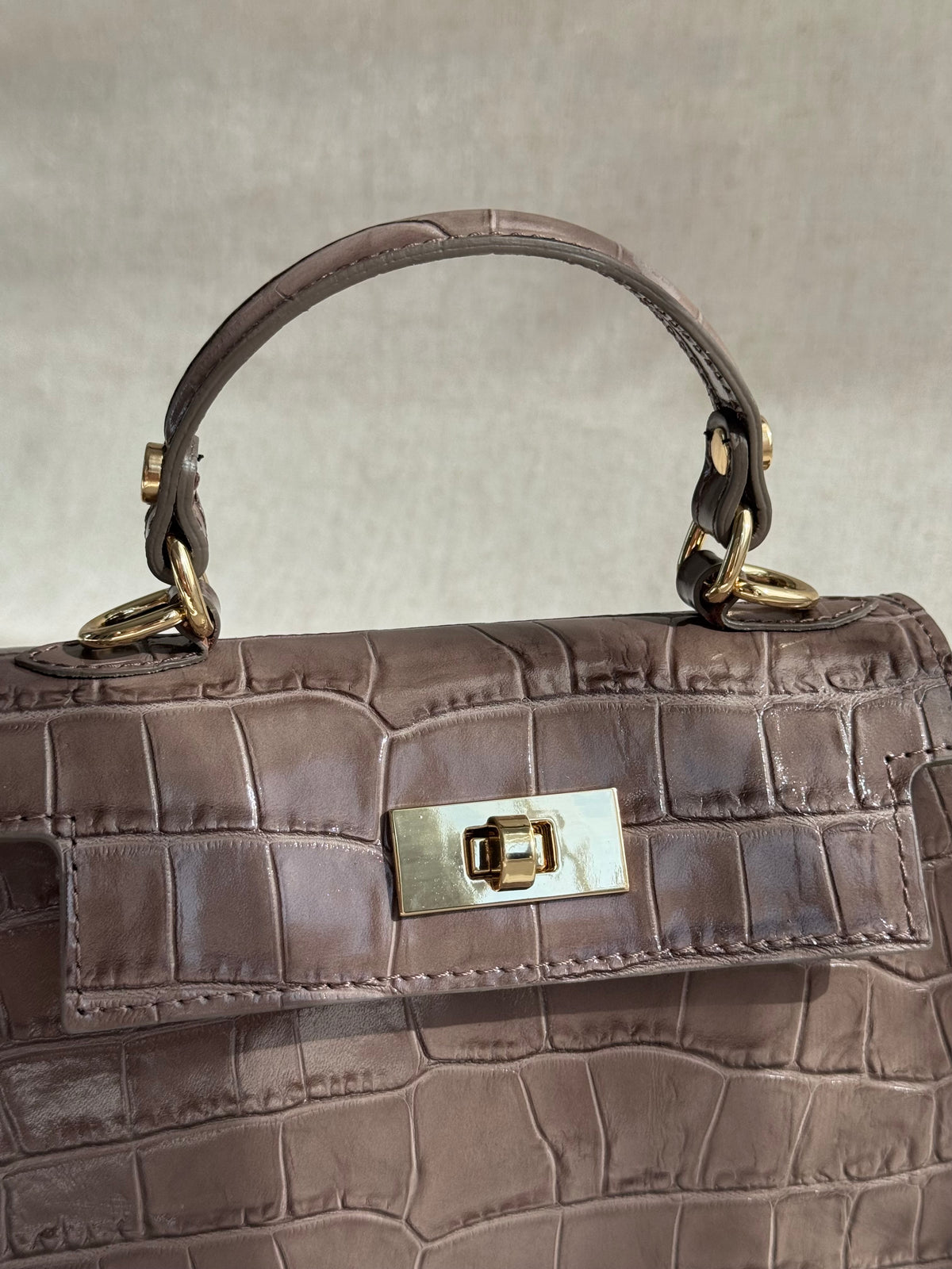 Borsa Kelly - stampa coccodrillo, con tracolla lunga