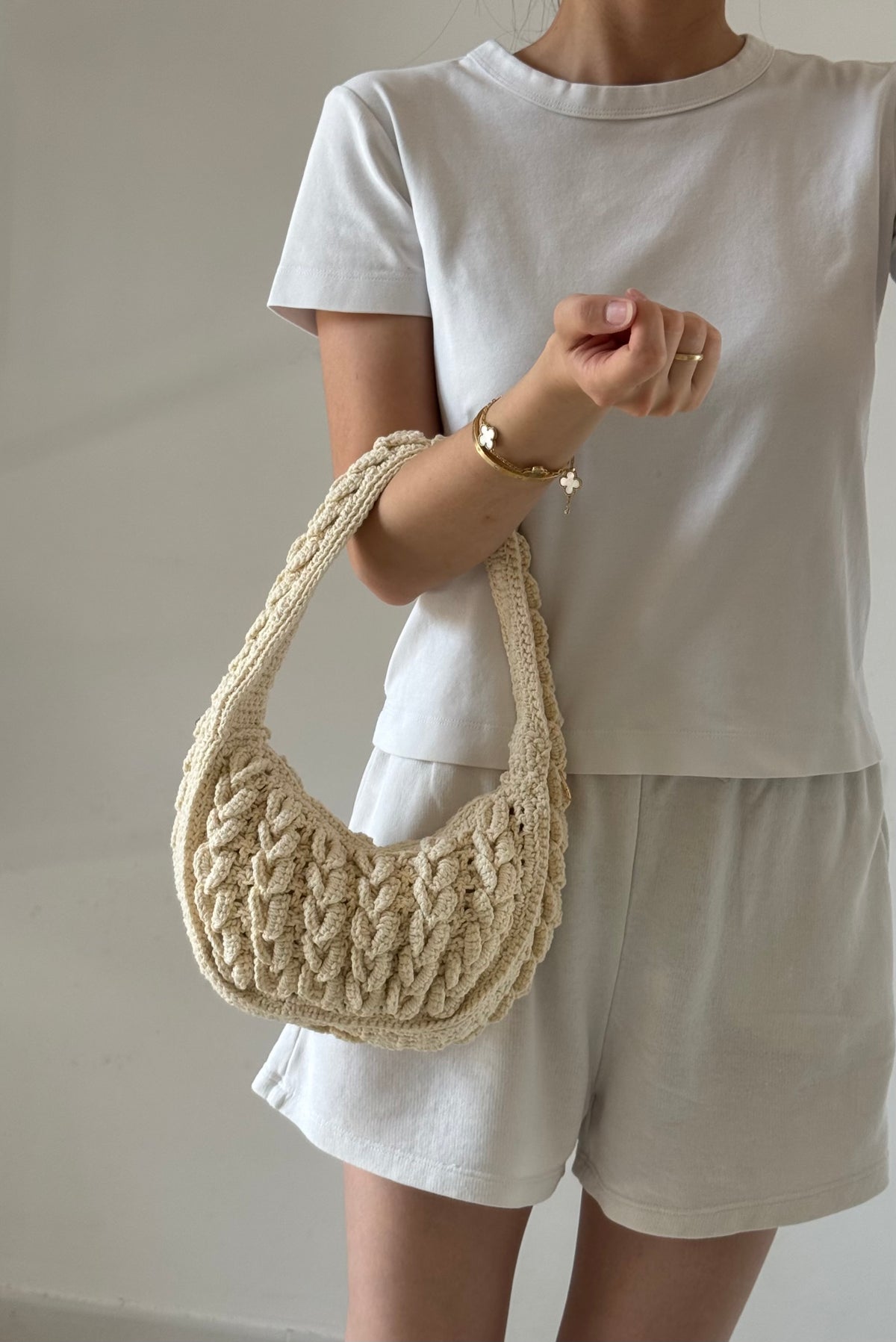 Borsa Cherie - uncinetto, con tracolla in catena
