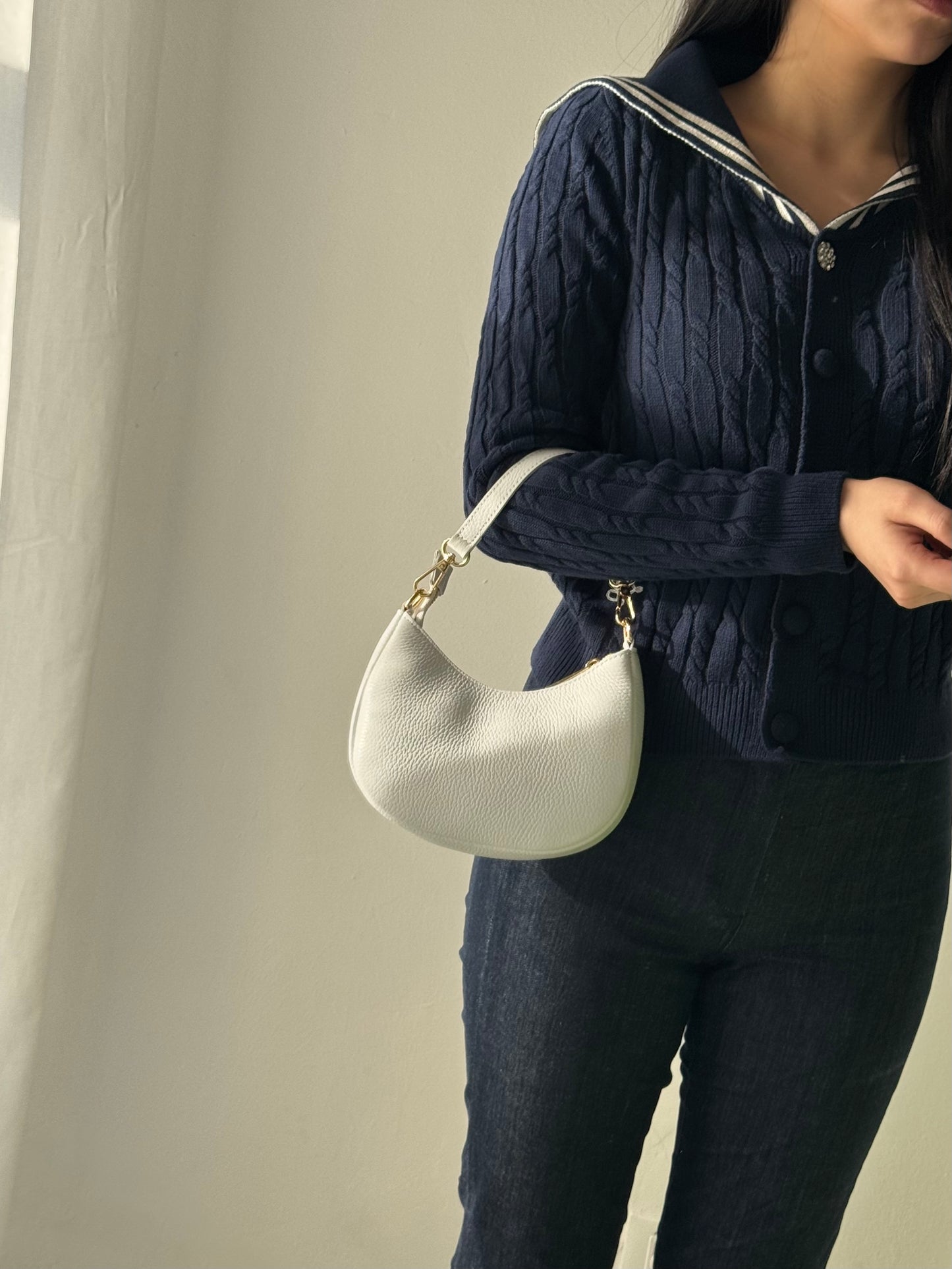 Borsa a spalla Luna - misura piccola, con tracolla lunga