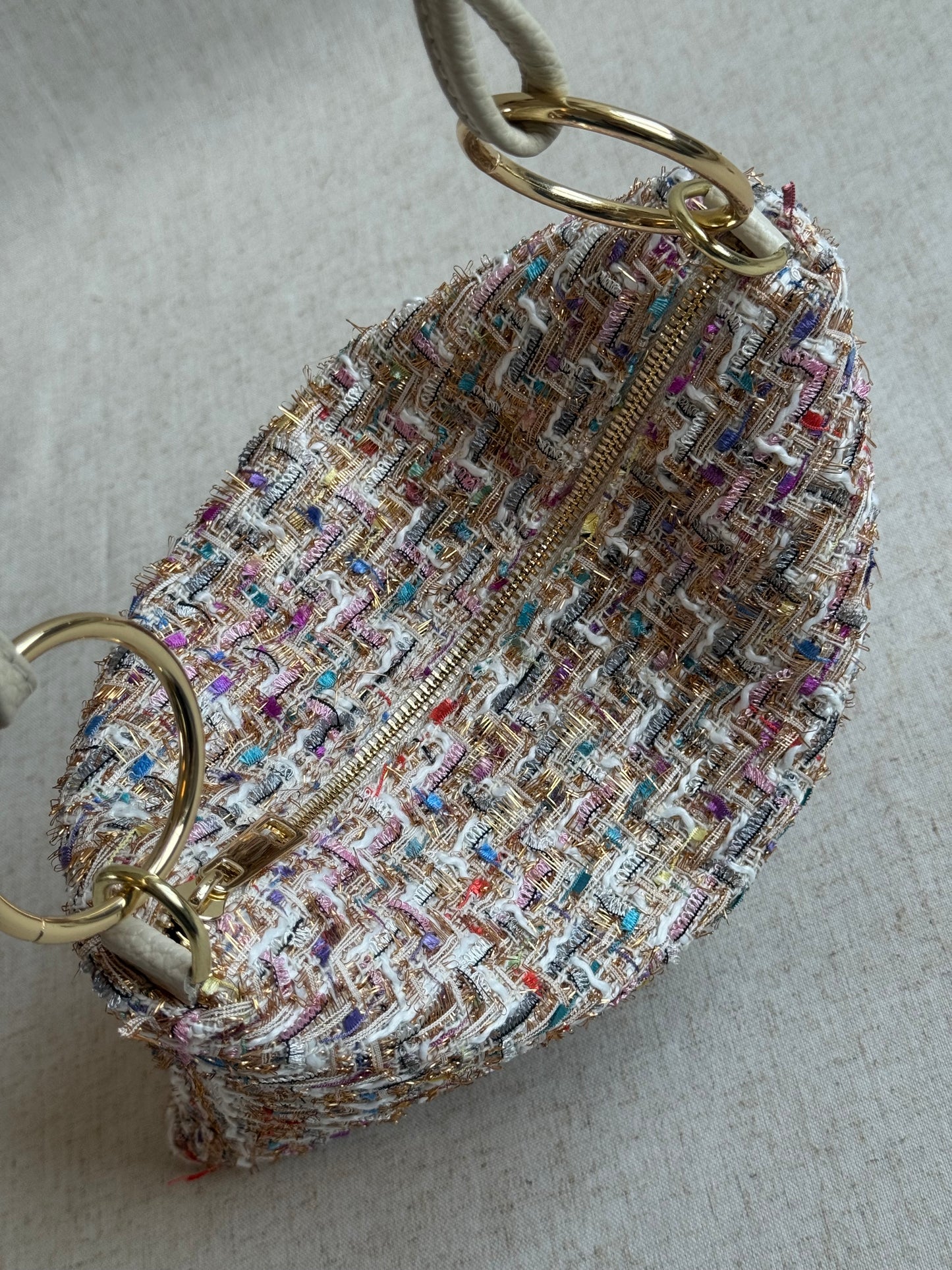 Borsa Agata - tweed, con tracolla lunga