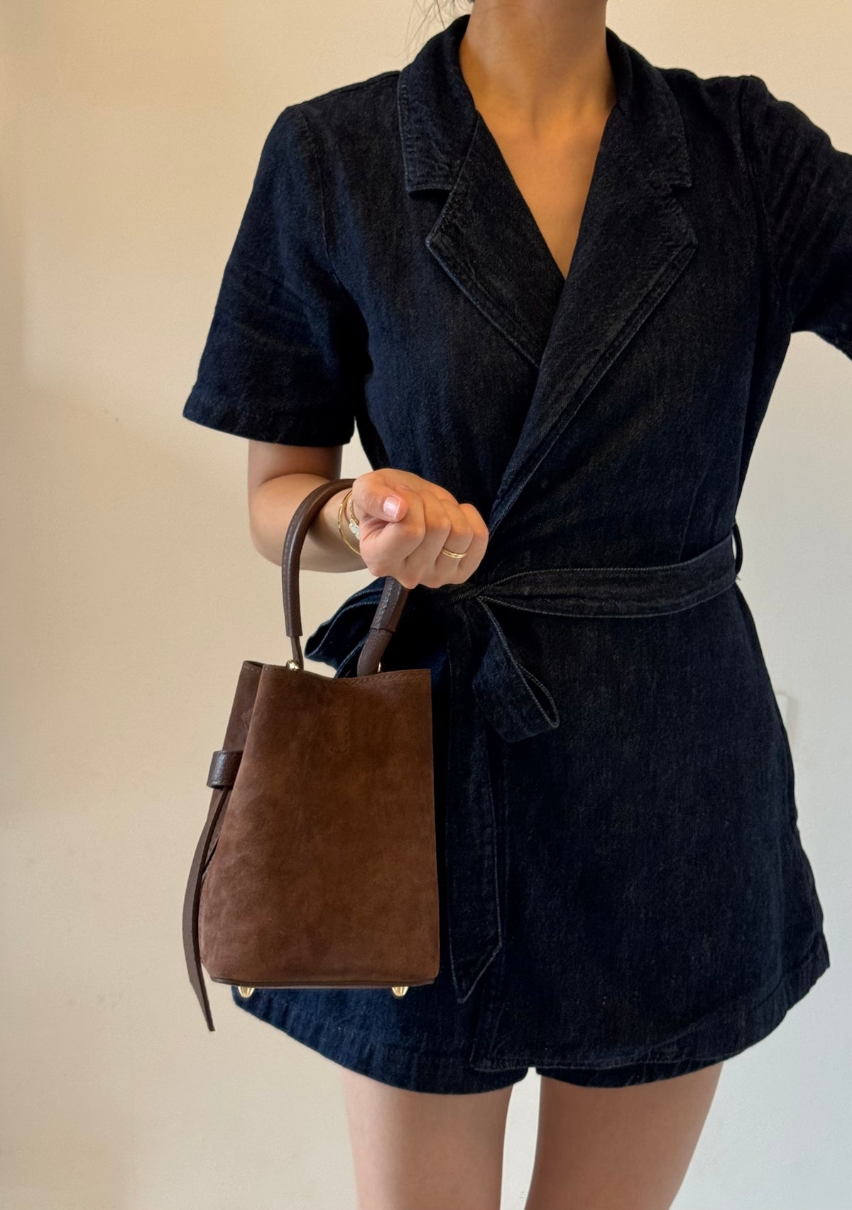 Borsa Vittoria - camoscio, con pochette e tracolla lunga