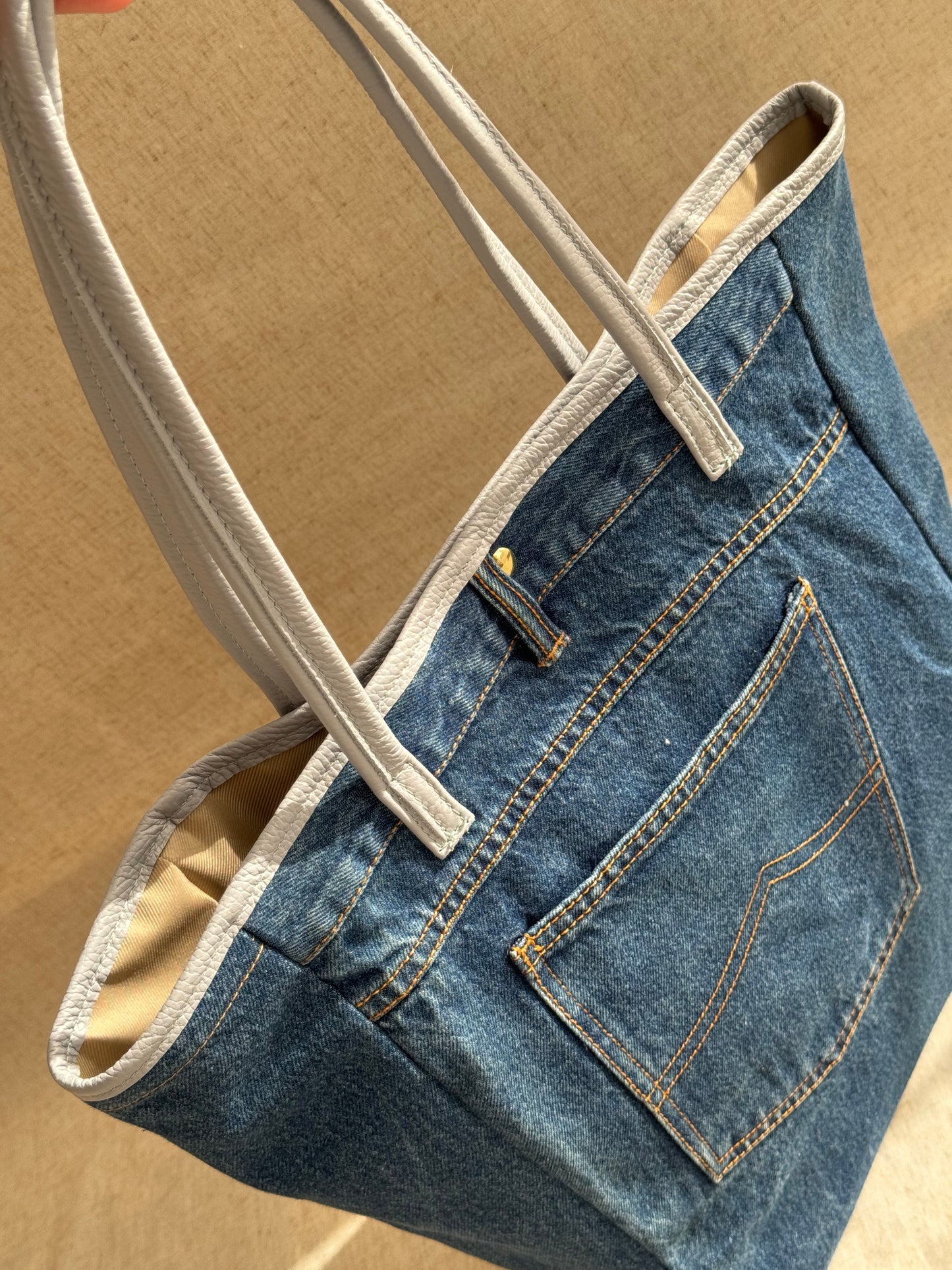 Maxi borsa a spalla in jeans Dina